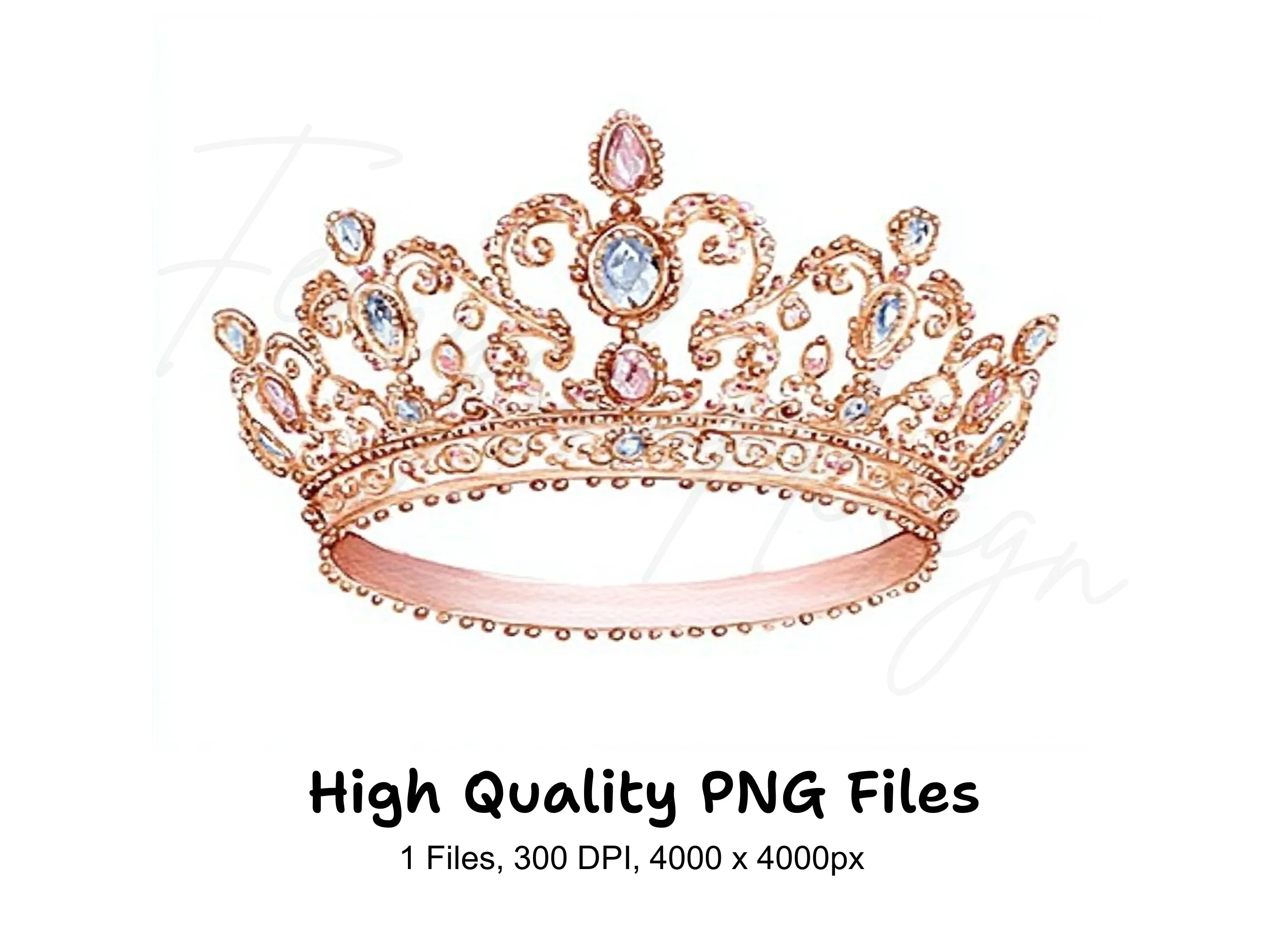 Elegant Princess Crown Clipart Bundle