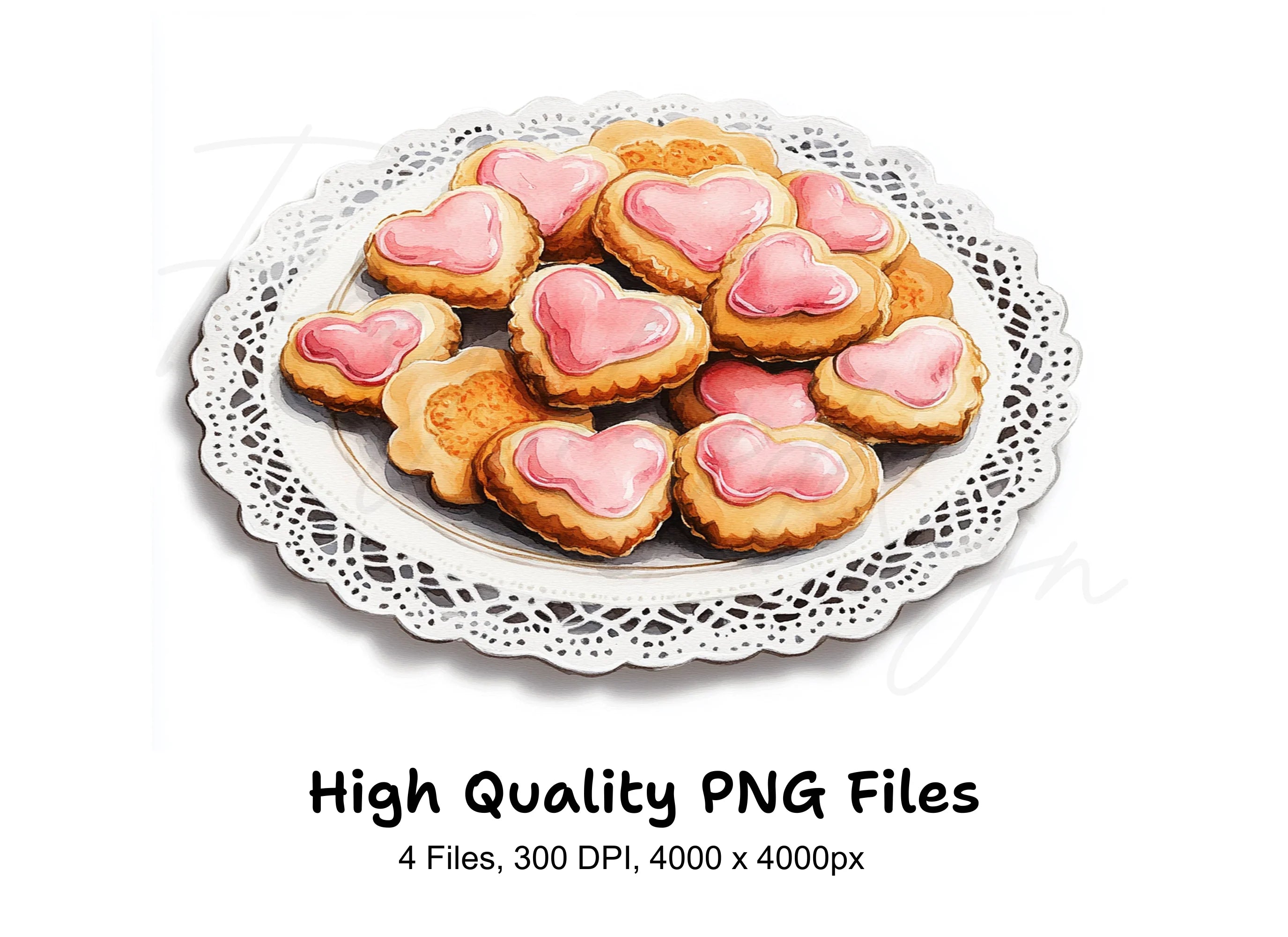 Heart Shaped Cookies Clipart Bundle