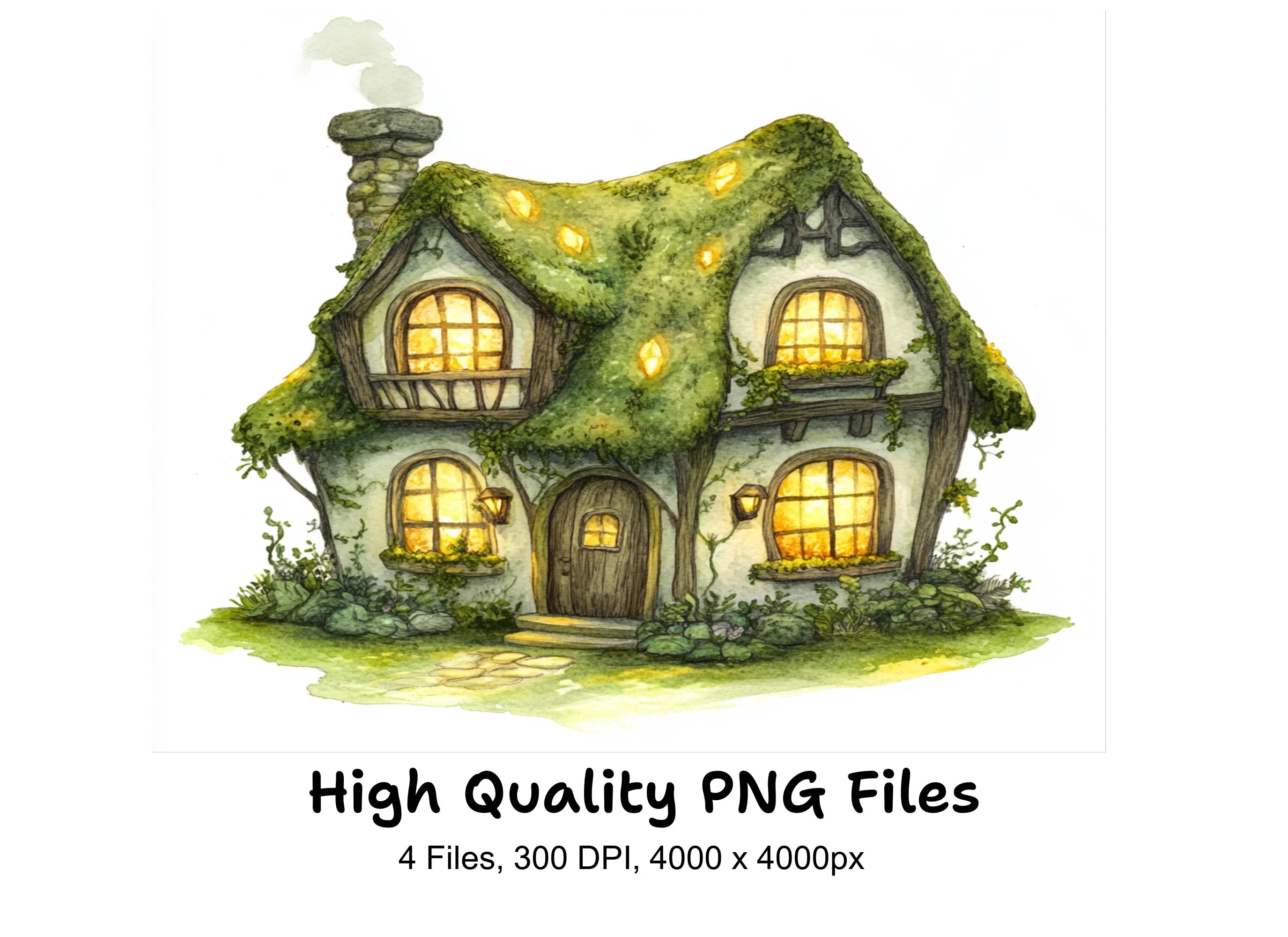 Charming Fantasy Cottages Clipart Bundle