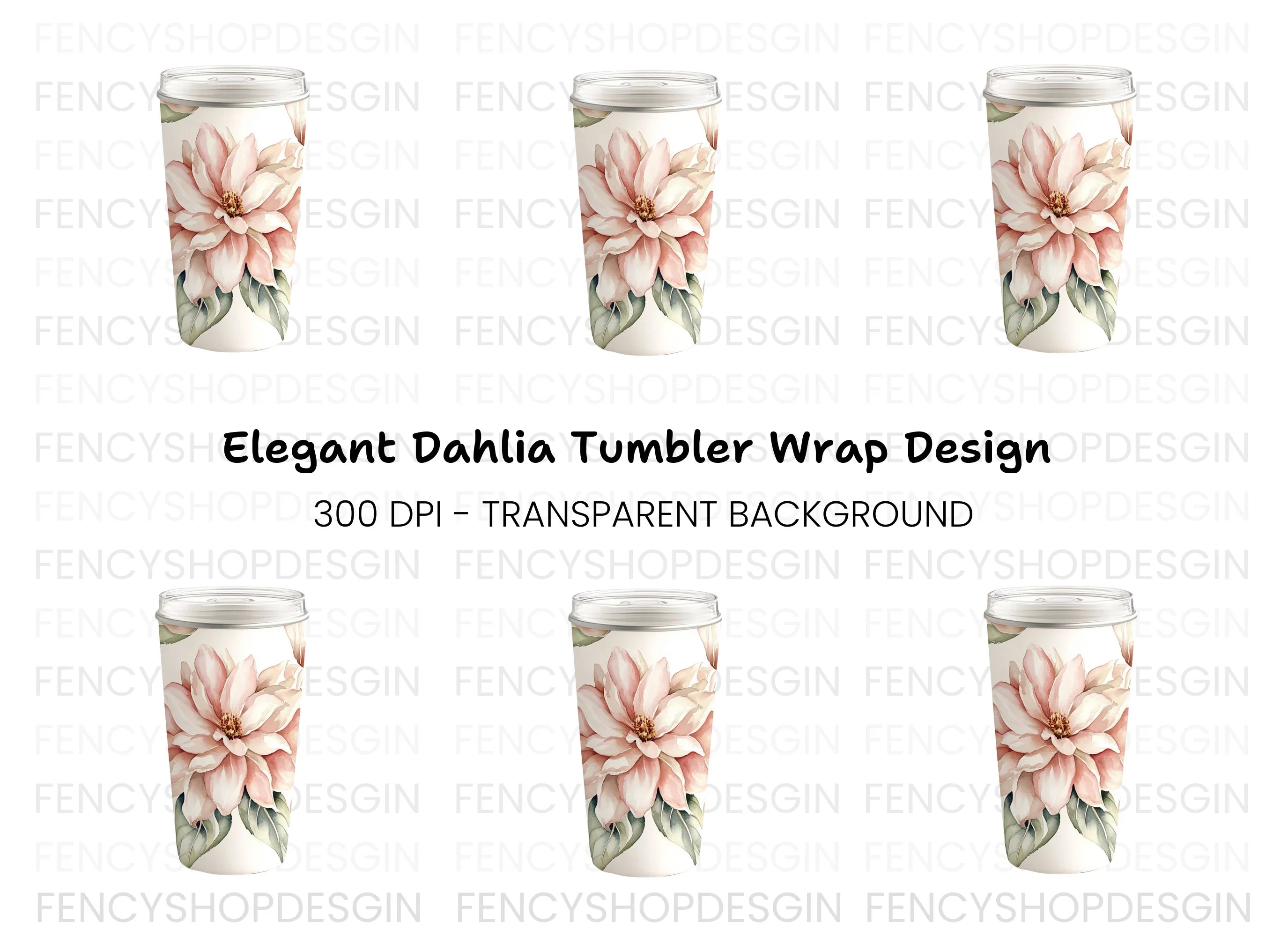 Floral Magnolia Tumbler Clipart Bundle