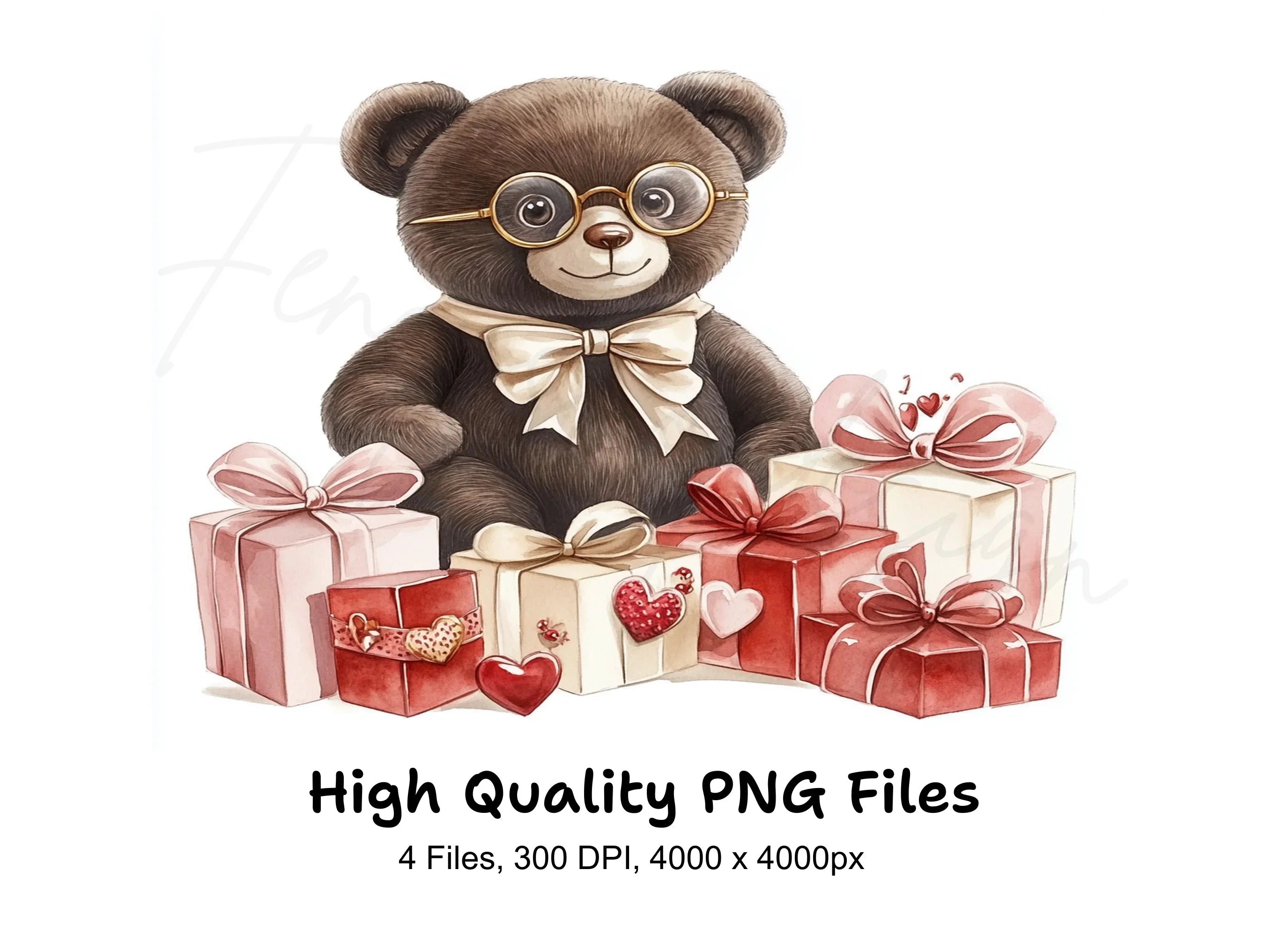Cute Teddy Bear Valentine Gifts Clipart Bundle