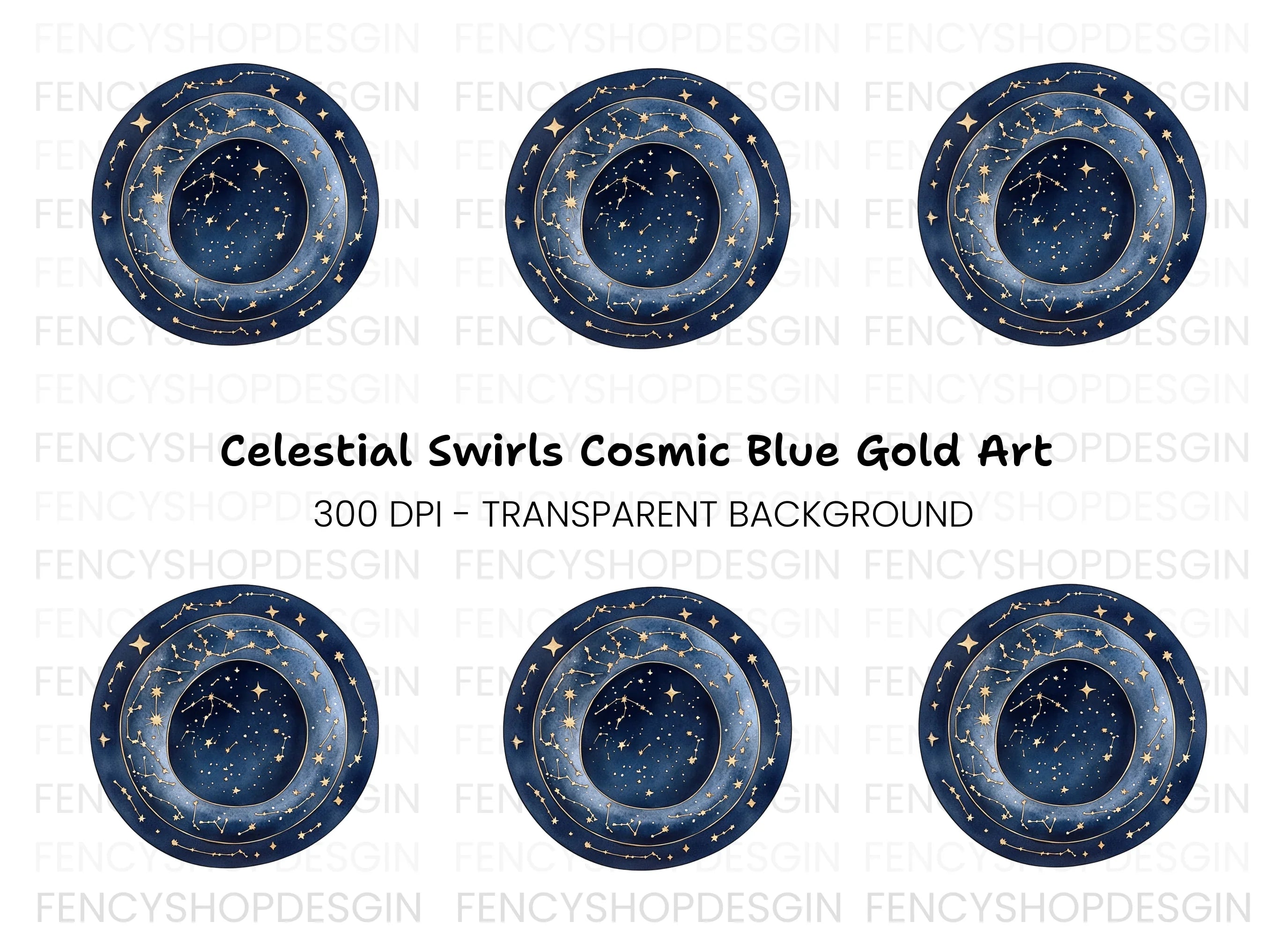 Intricate Celestial Constellation Clipart Bundle
