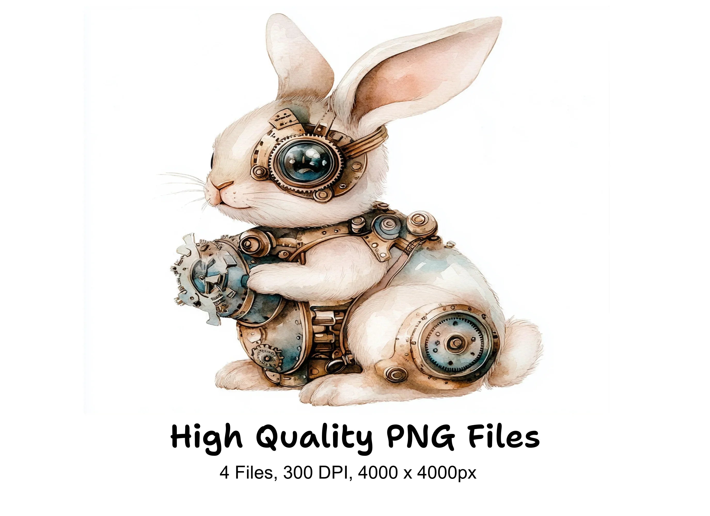 Steampunk Bunnies Clipart Bundle