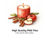 Apple Cinnamon Candle Clipart Bundle