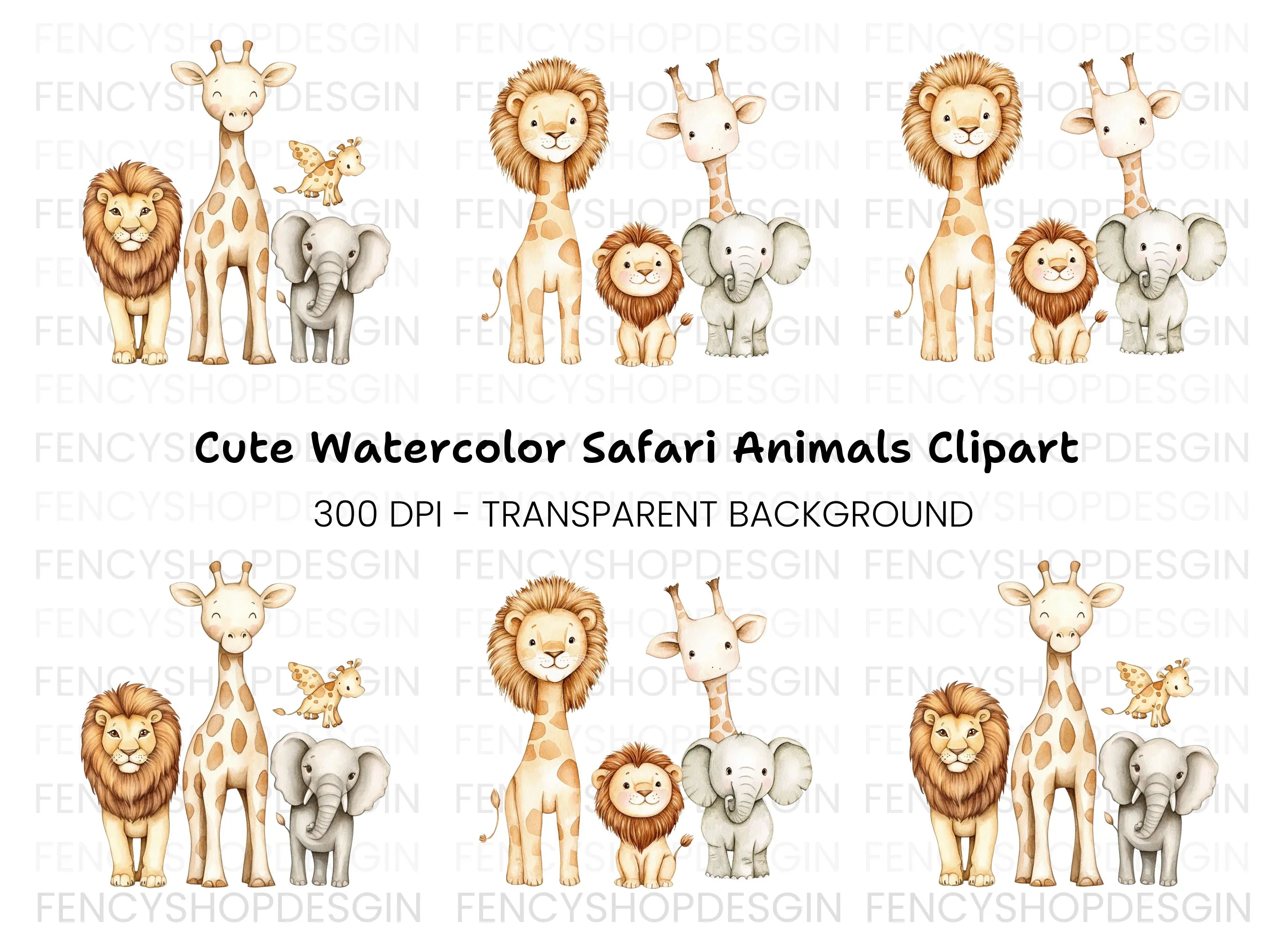 Charming Safari Animal Clipart Bundle