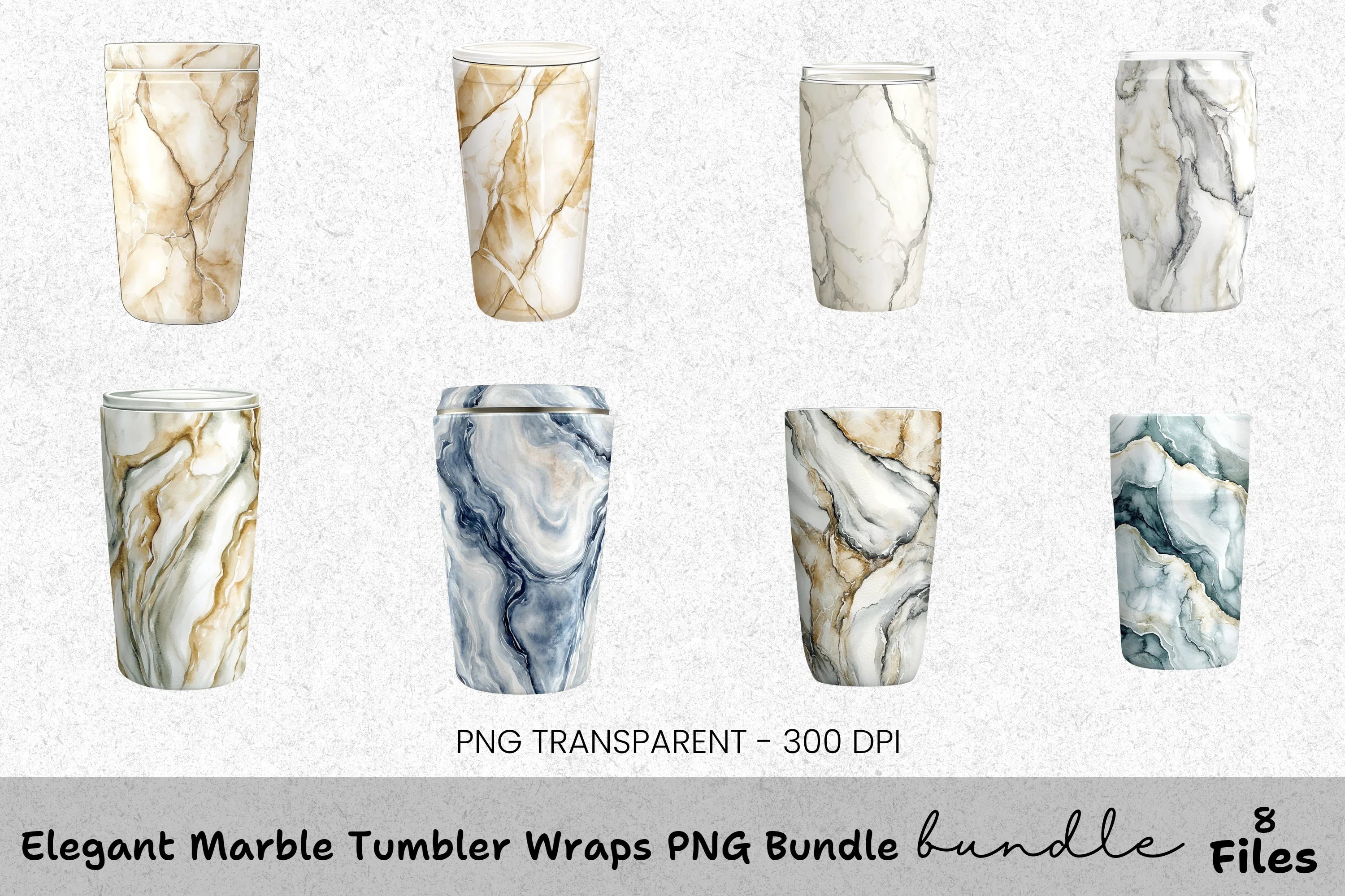 Elegant Marble Tumbler Clipart Bundle