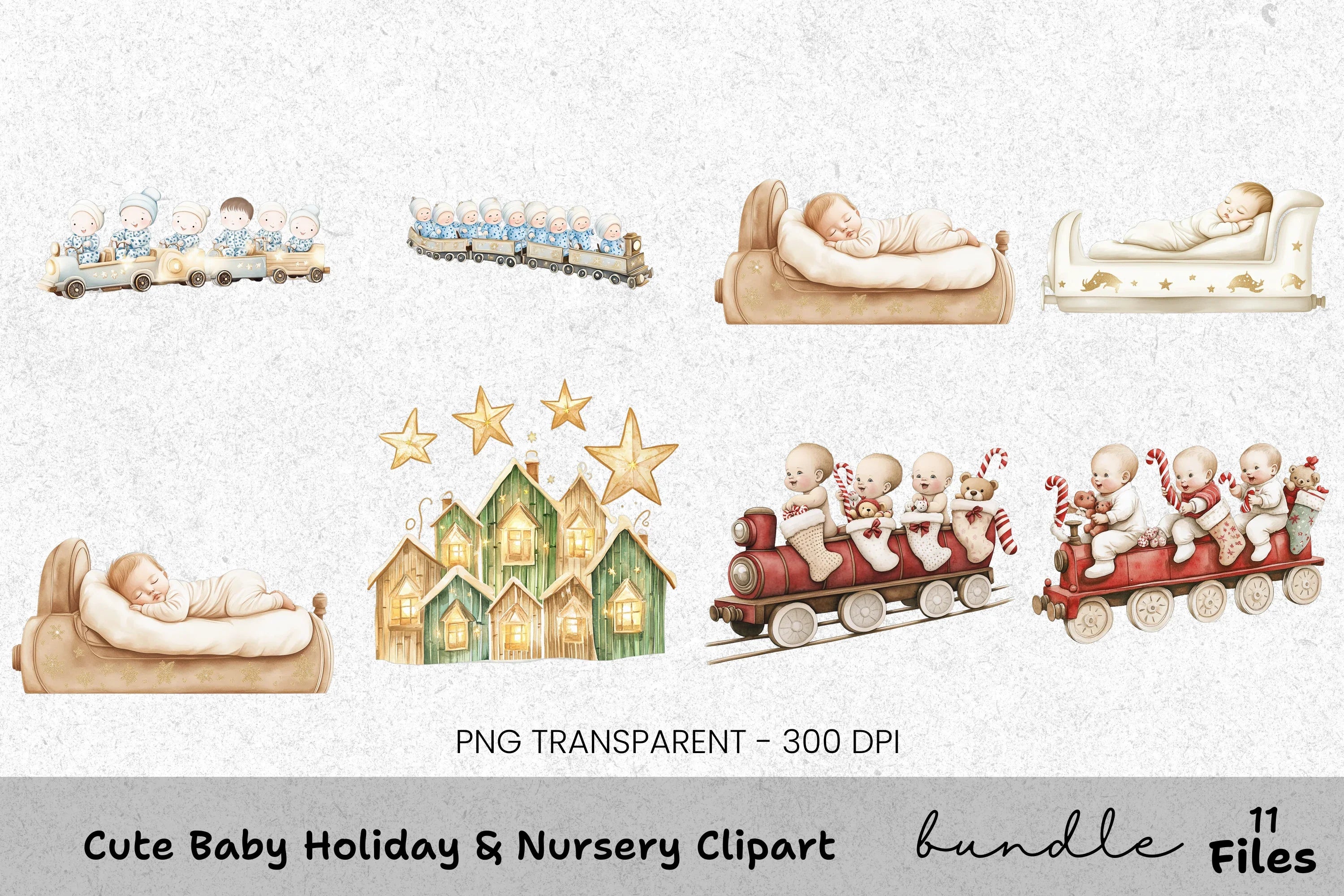 Christmas Babies Clipart Bundle