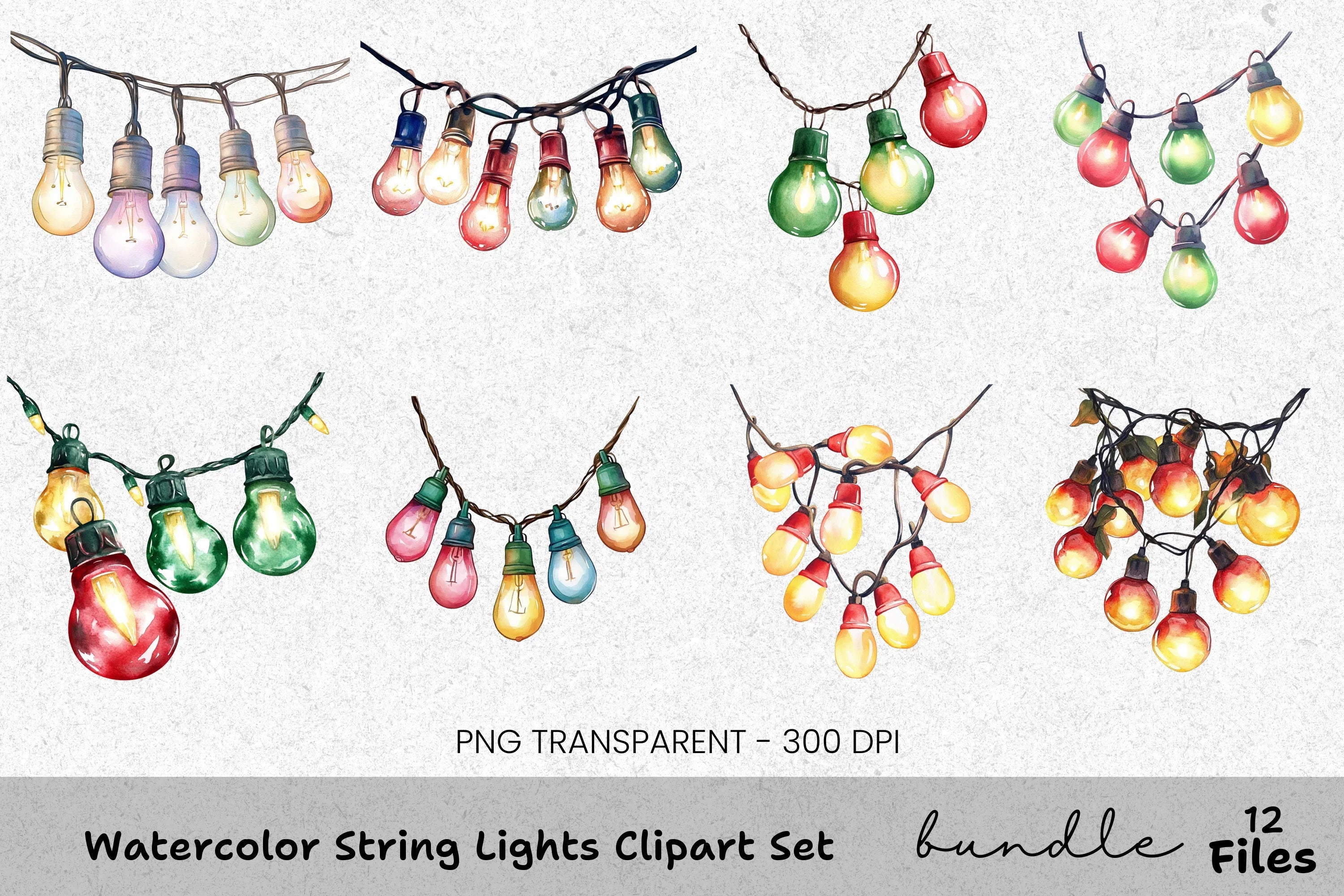 String Lights Clipart Bundle