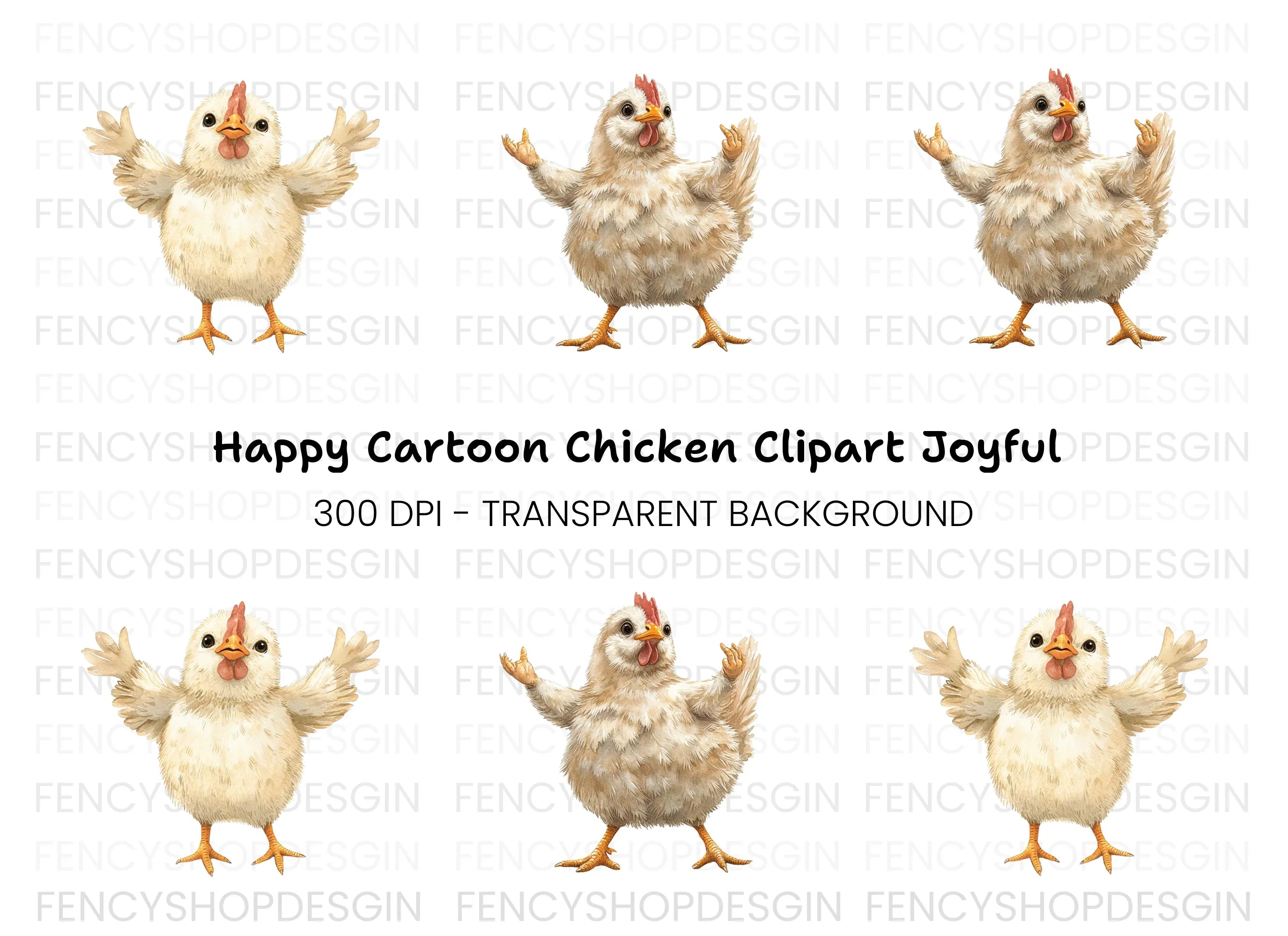 Happy Baby Chicken Clipart Bundle