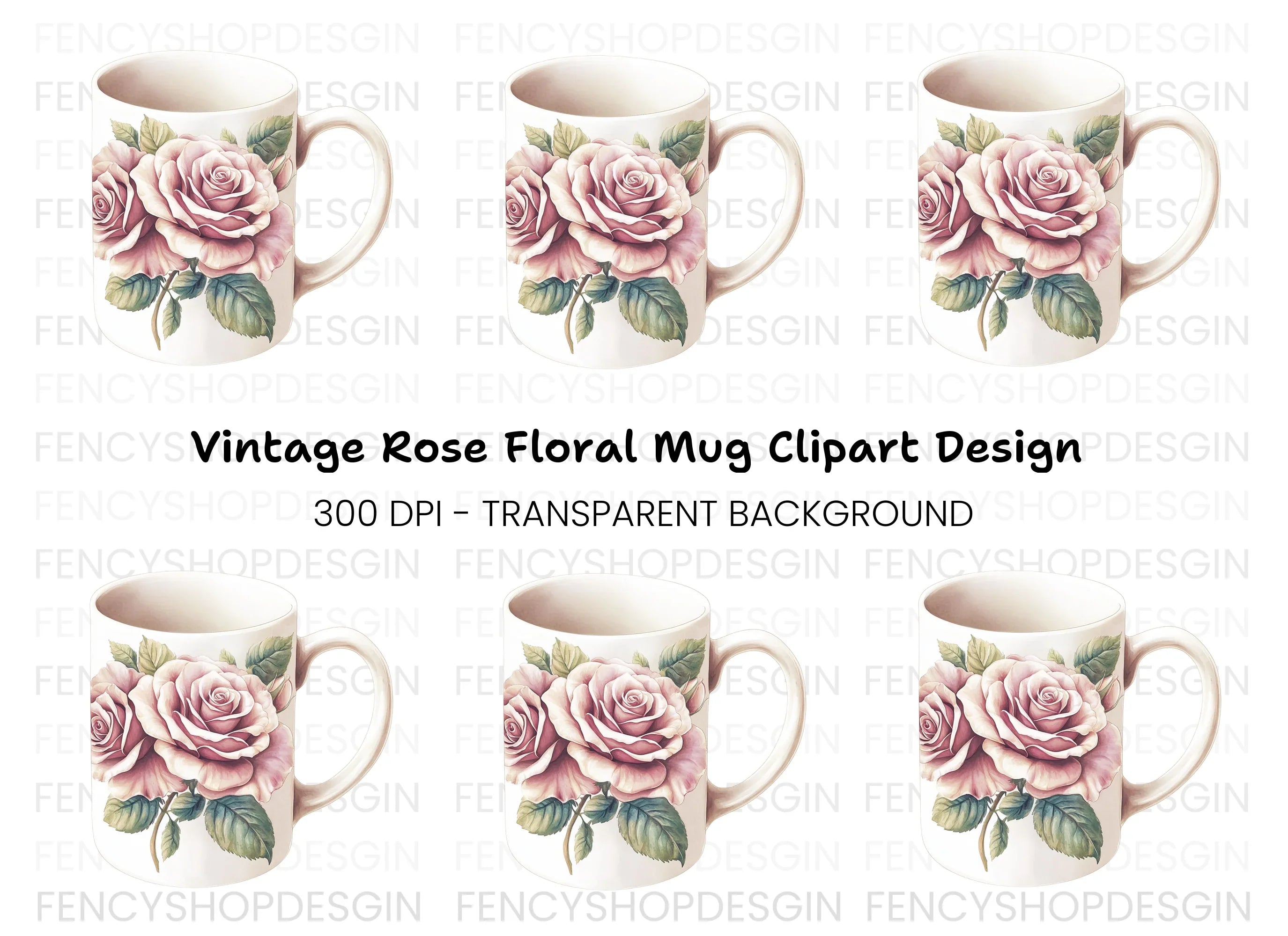Romantic Rose Bouquet Clipart Bundle