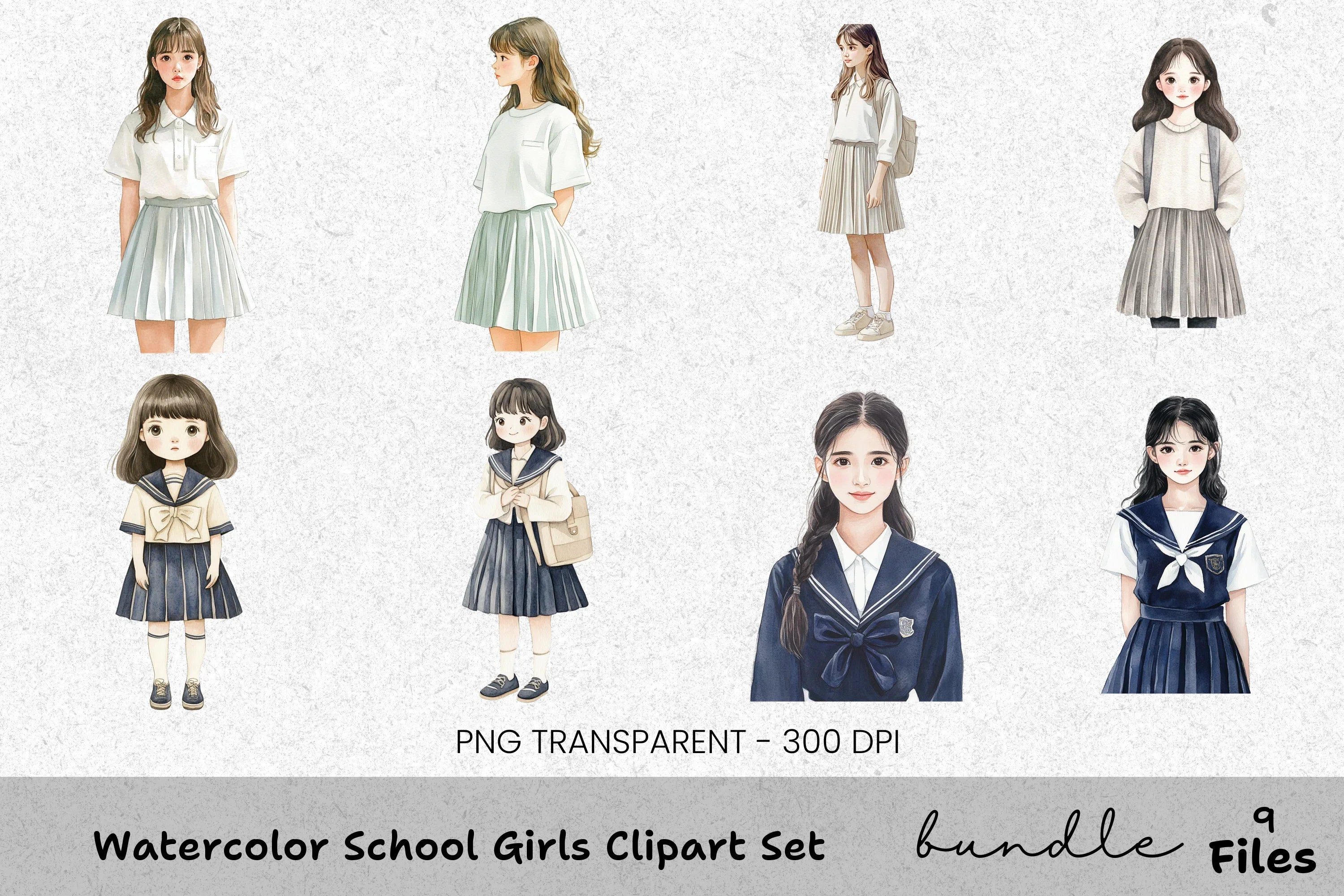 School Girls Clipart Bundle