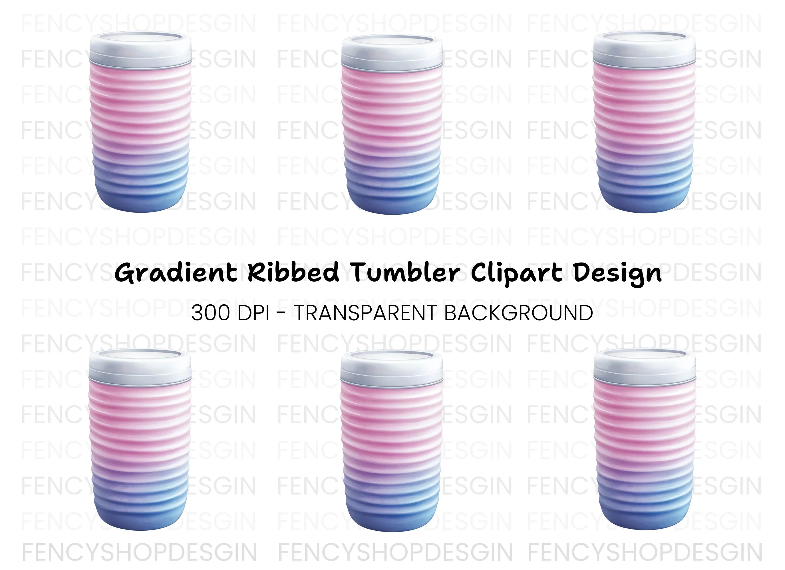 Gradient Insulated Tumbler Clipart Bundle