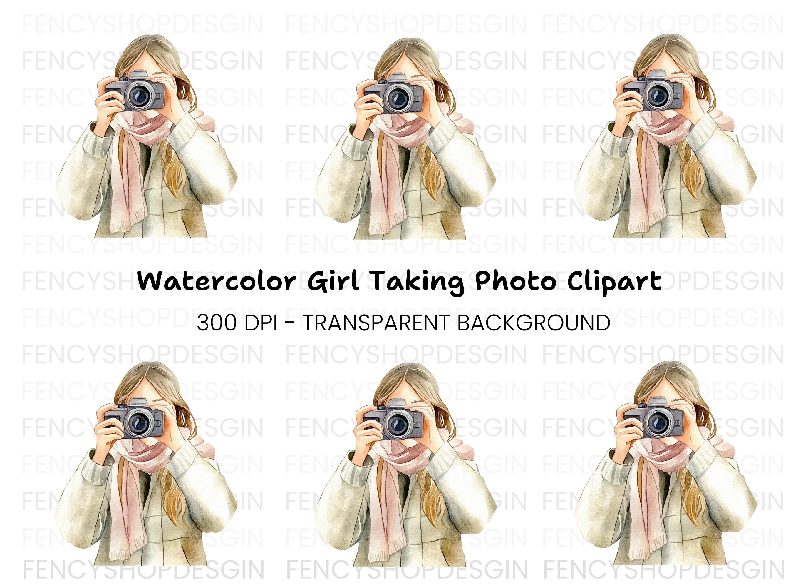 Girl With Camera Clipart Bundle