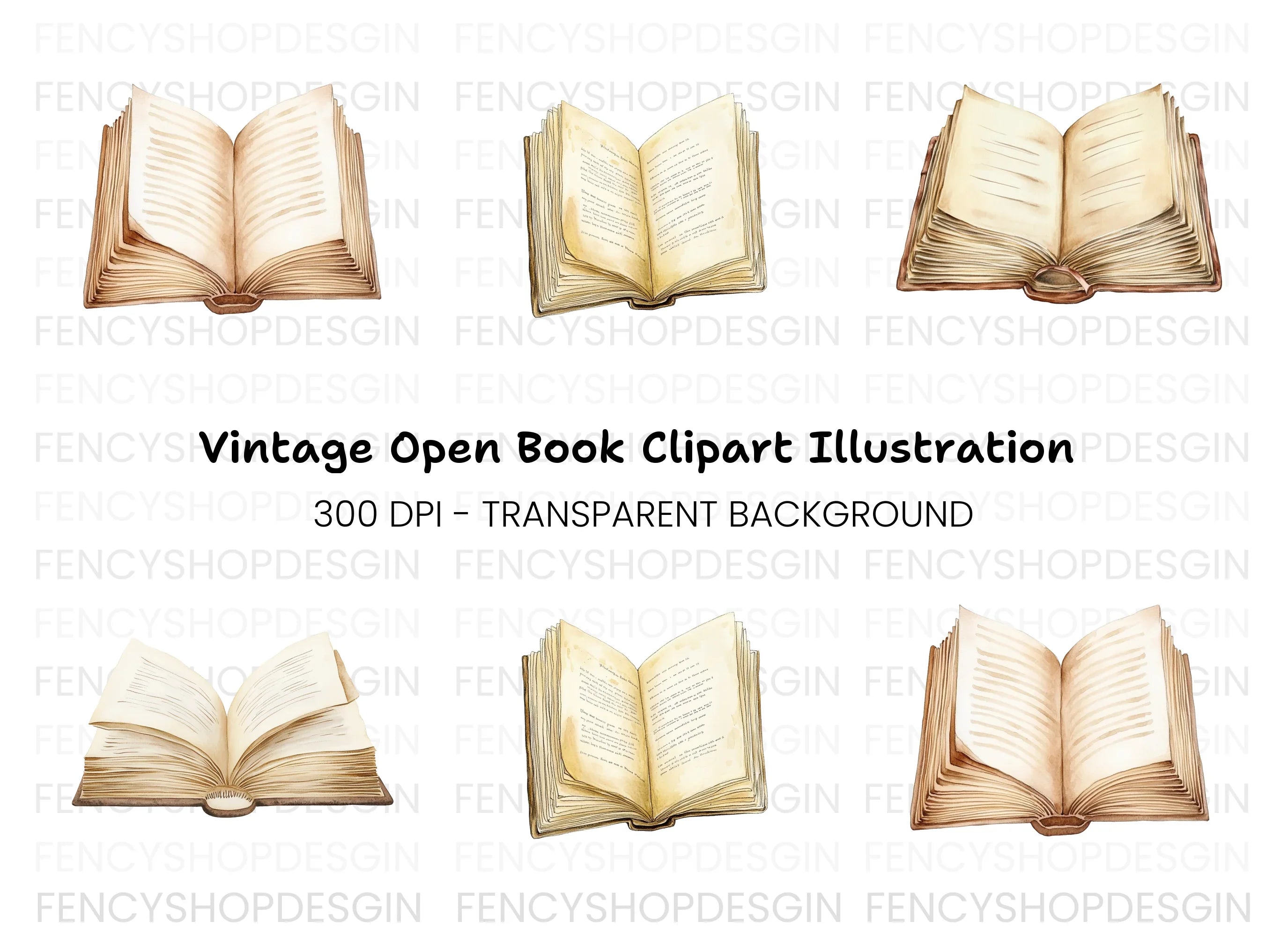 Open Books Clipart Bundle