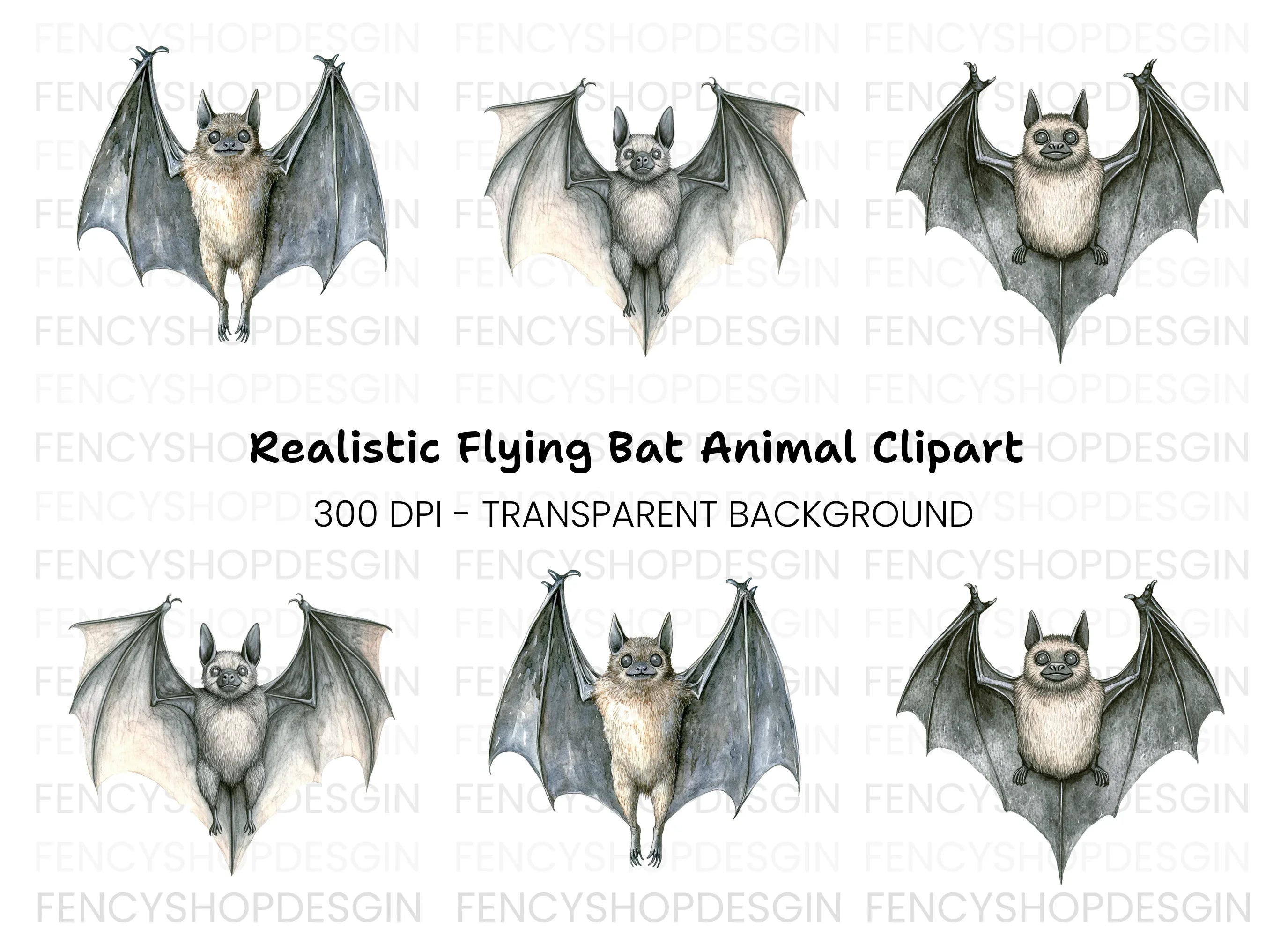 Cute Bat Clipart Bundle