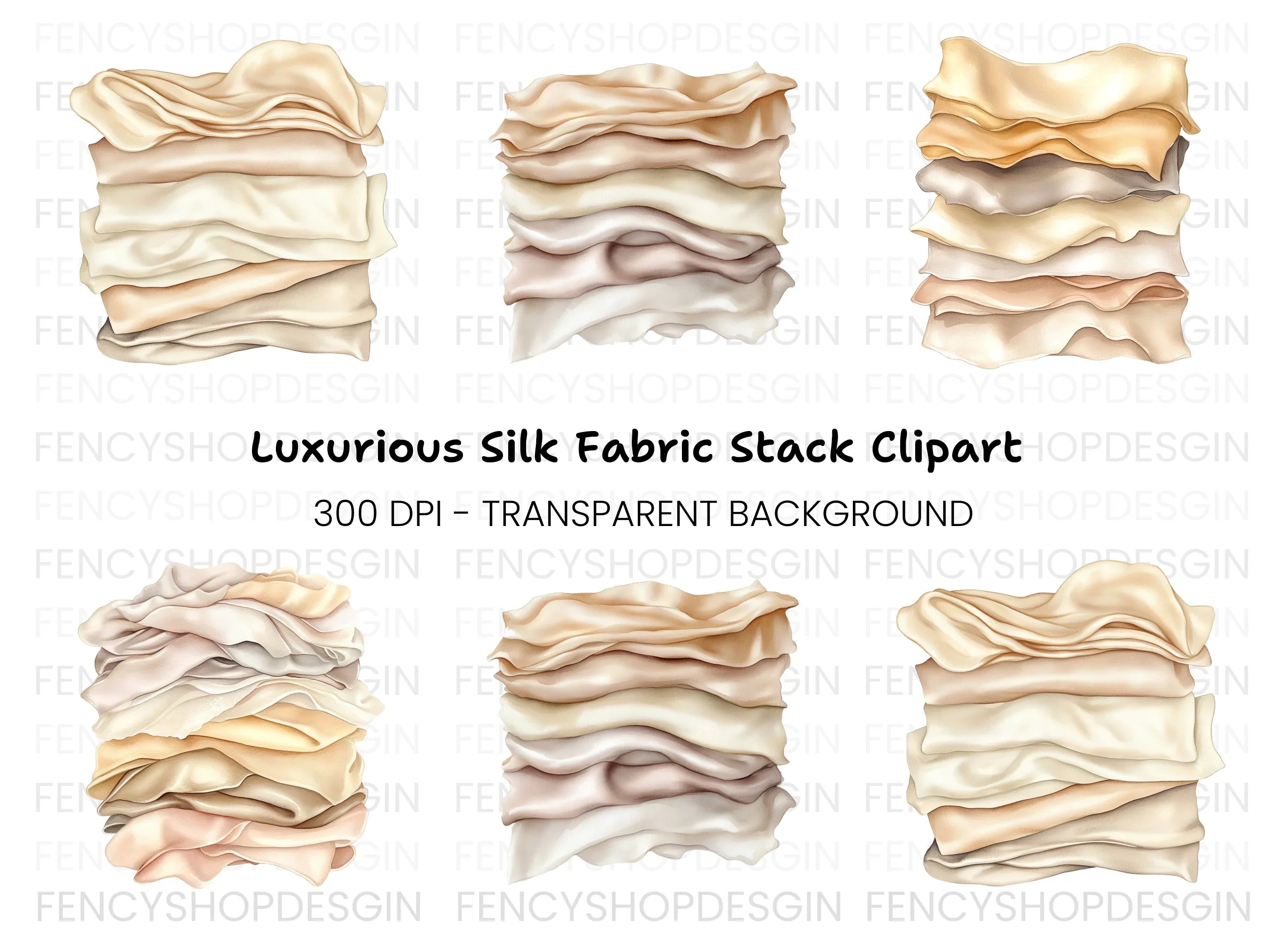 Stacked Fabric Clipart Bundle