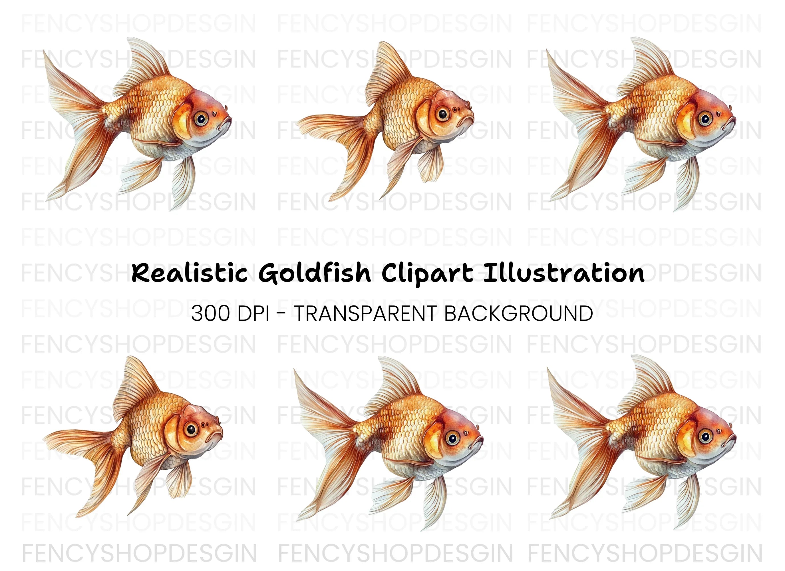 Golden Fish Clipart Bundle