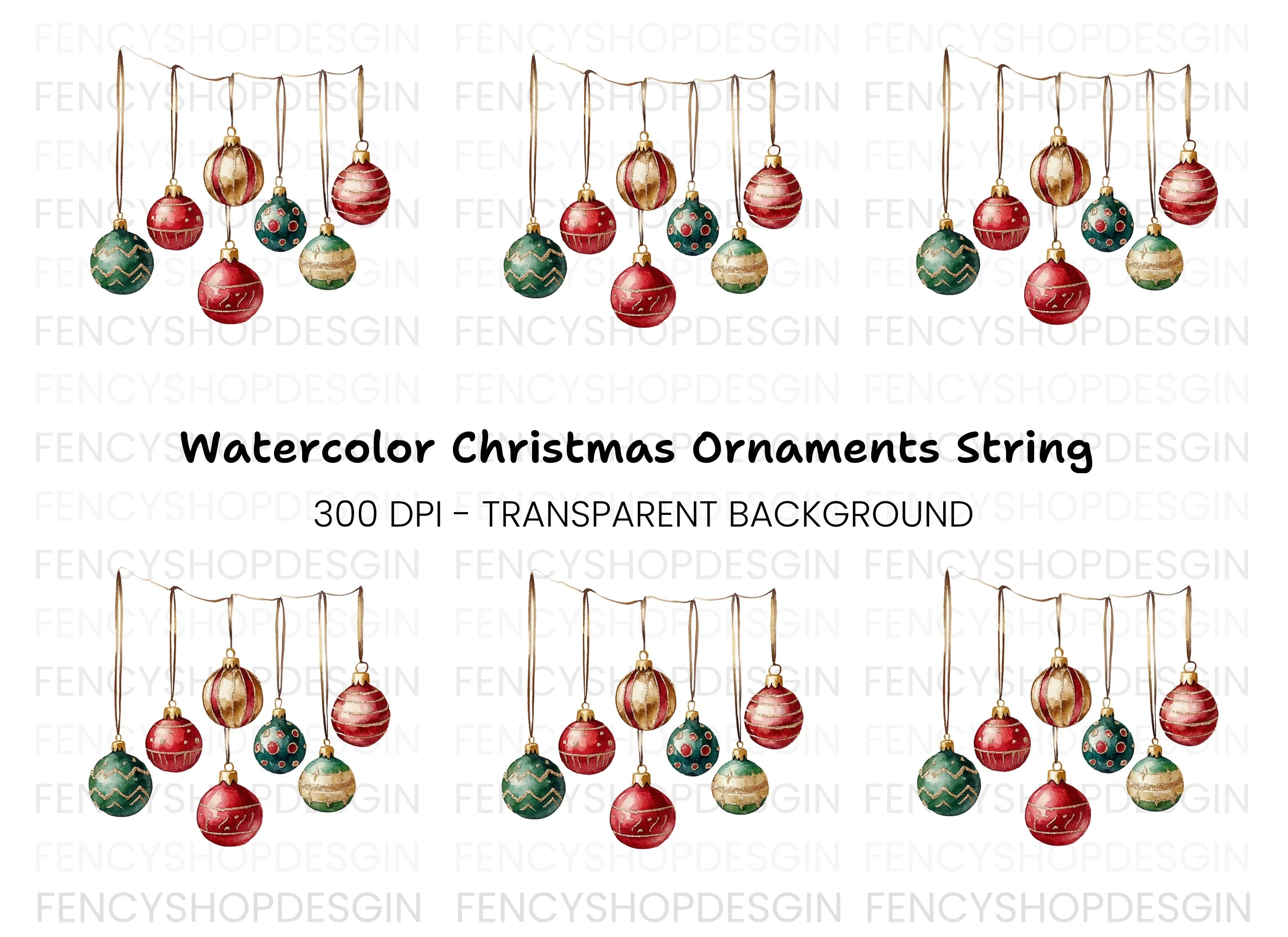 Christmas Ornaments Clipart Bundle