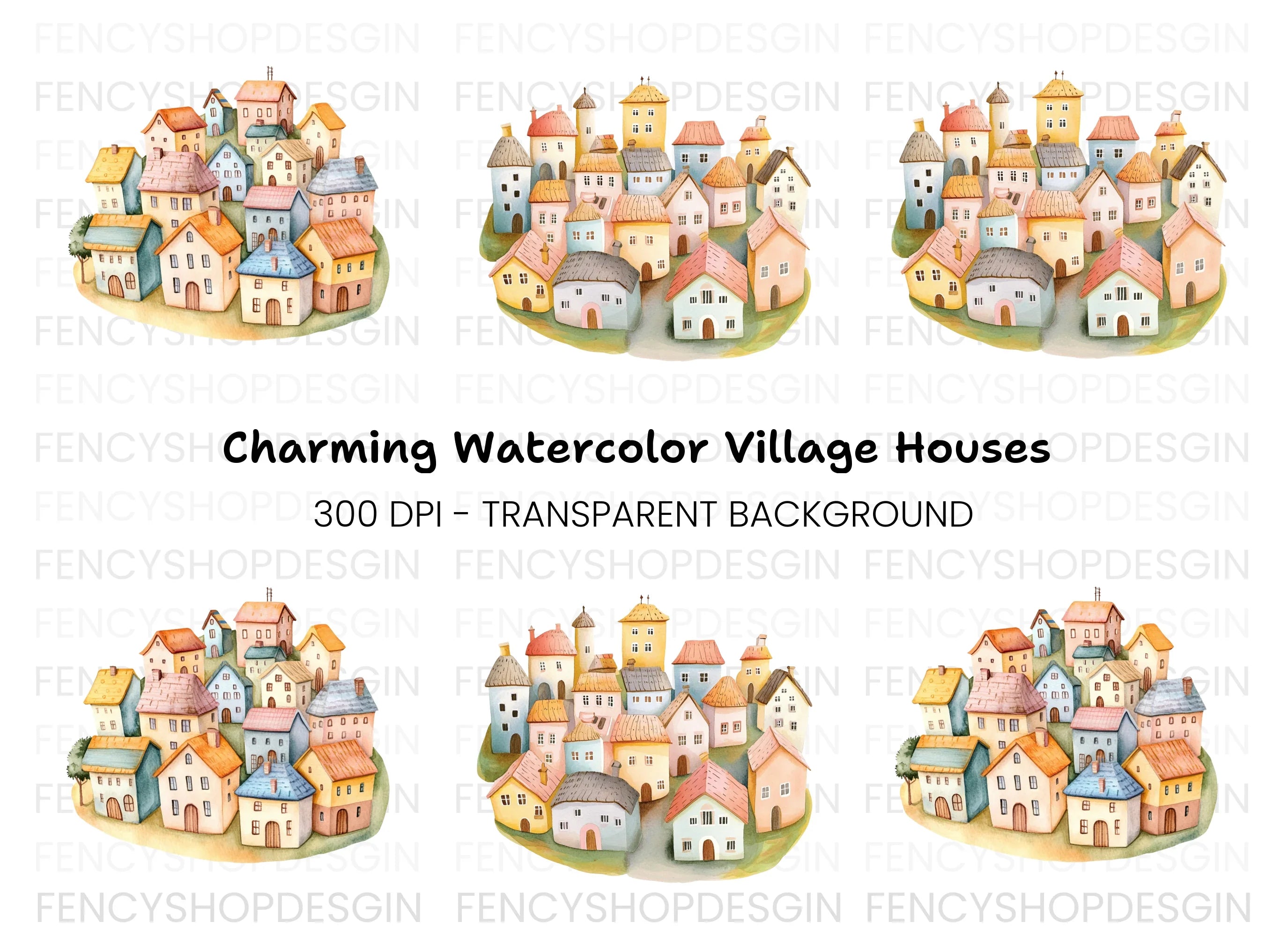 Charming Village Clipart Bundle
