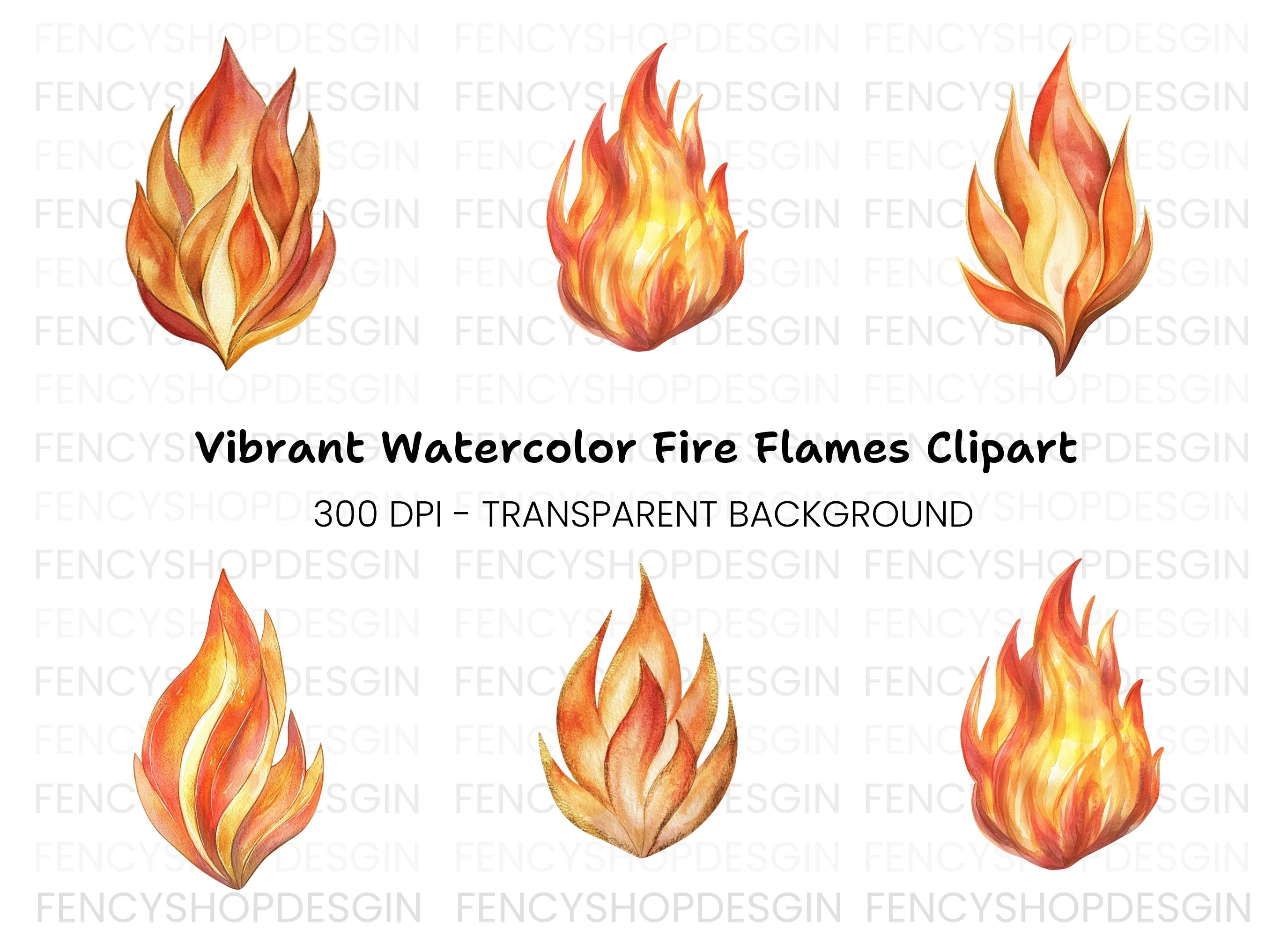 Fire Flames Clipart Bundle