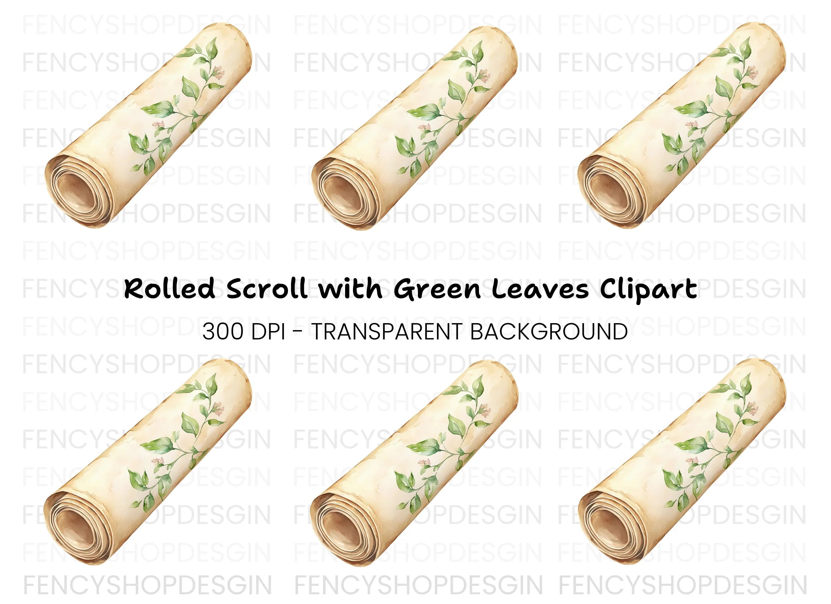 Leaf Scroll Clipart Bundle