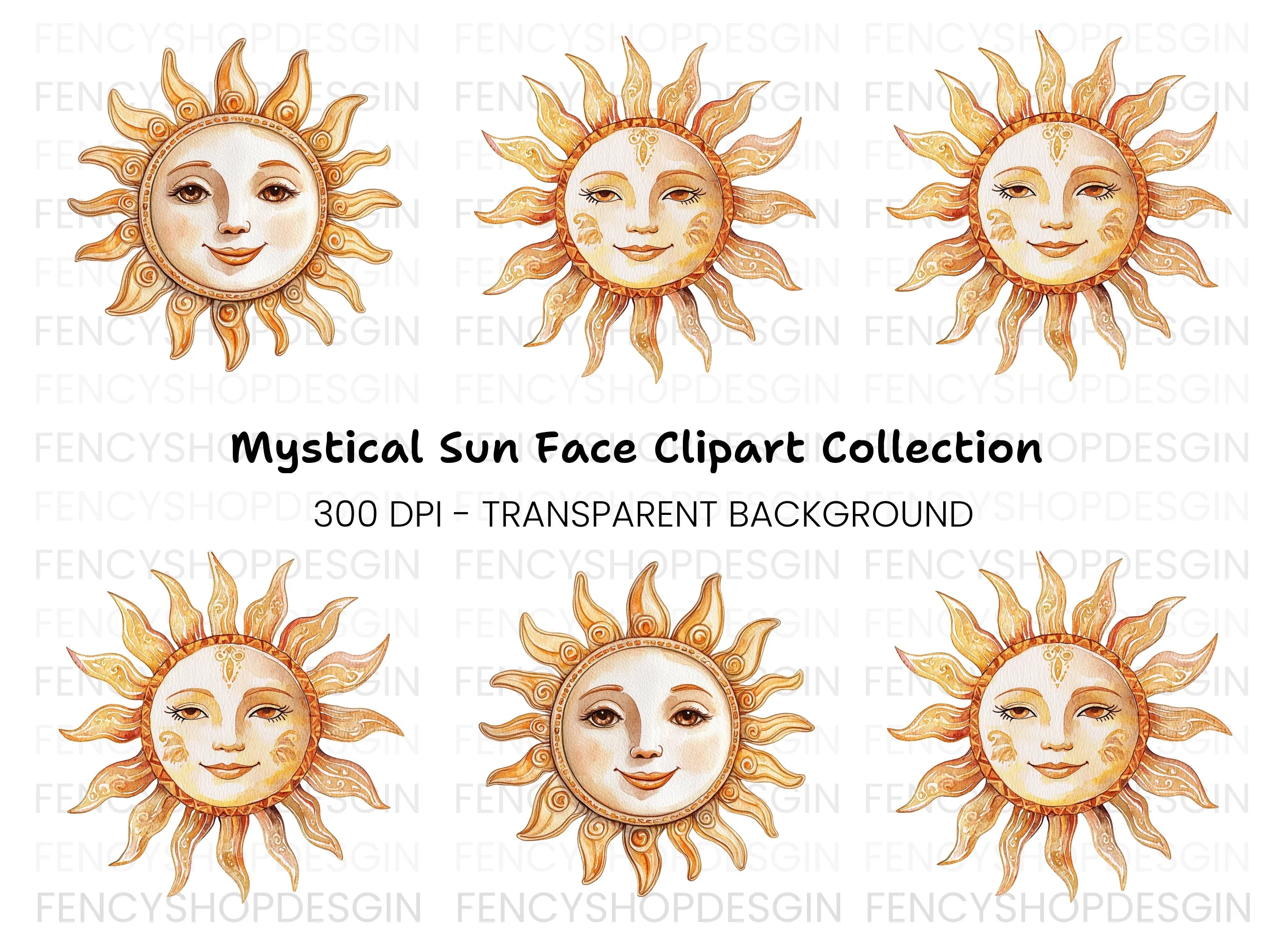 Smiling Sun Clipart Bundle