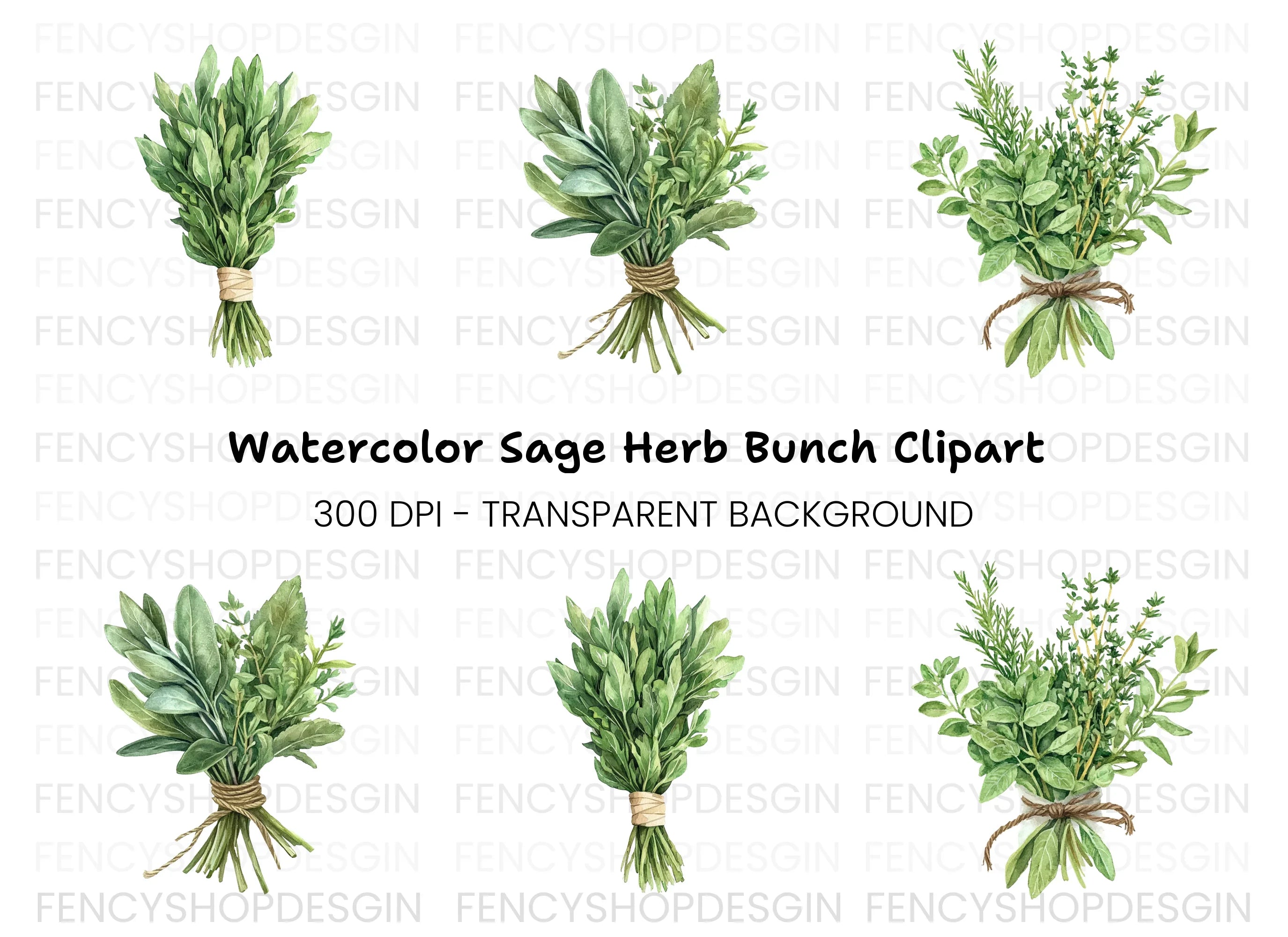 Herb Bouquets Clipart Bundle