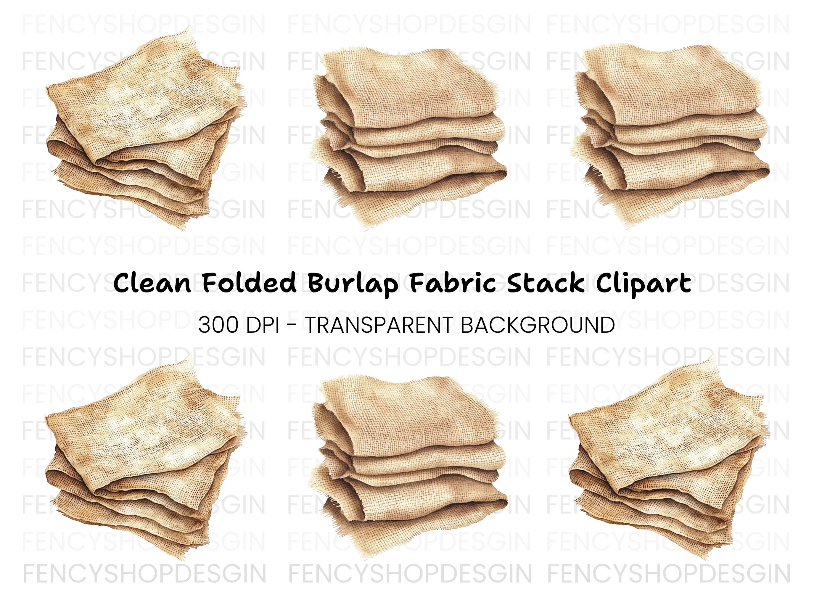 Rustic Burlap Fabric Clipart Bundle