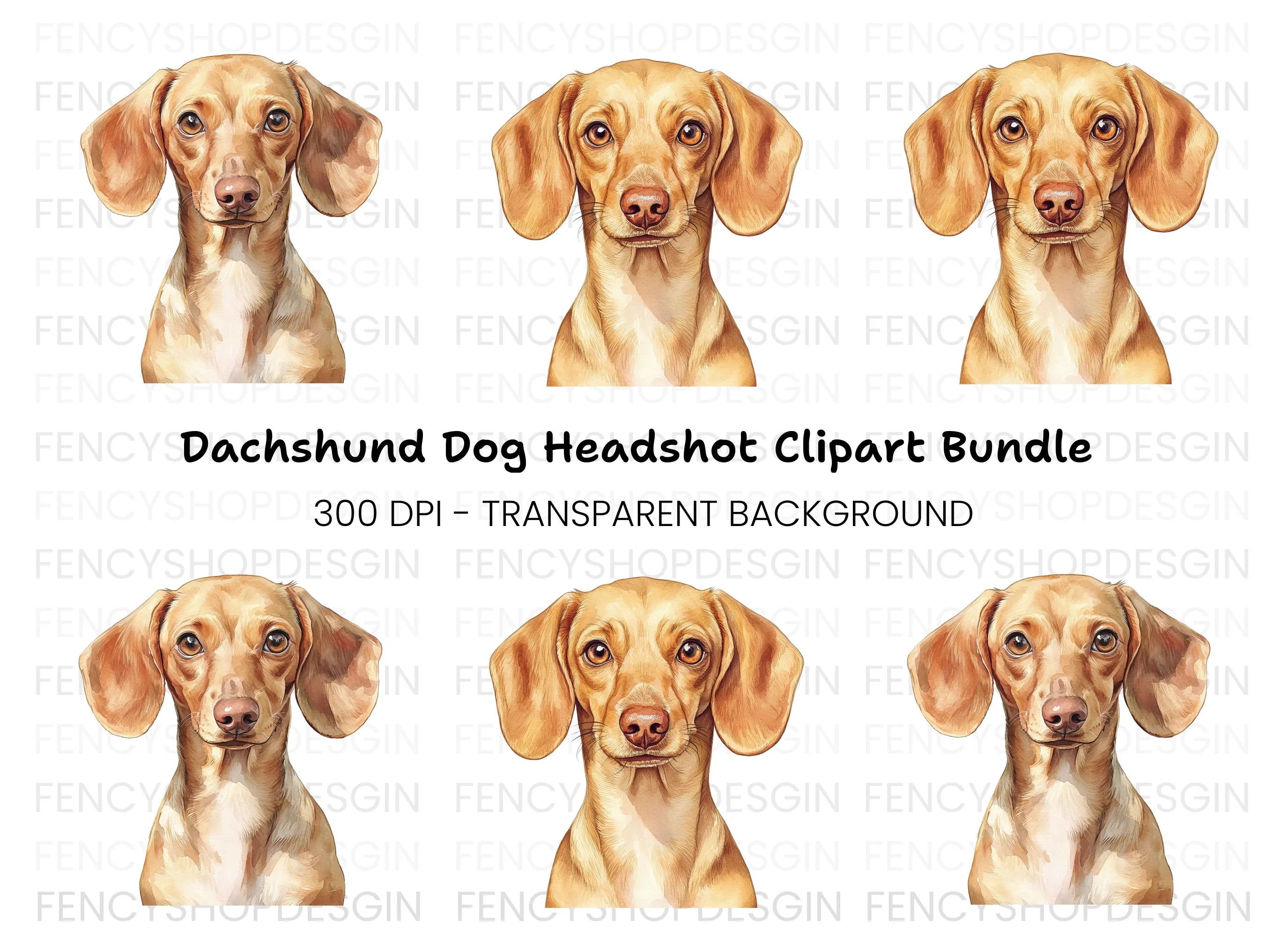 Cute Dachshund Dog Clipart Bundle