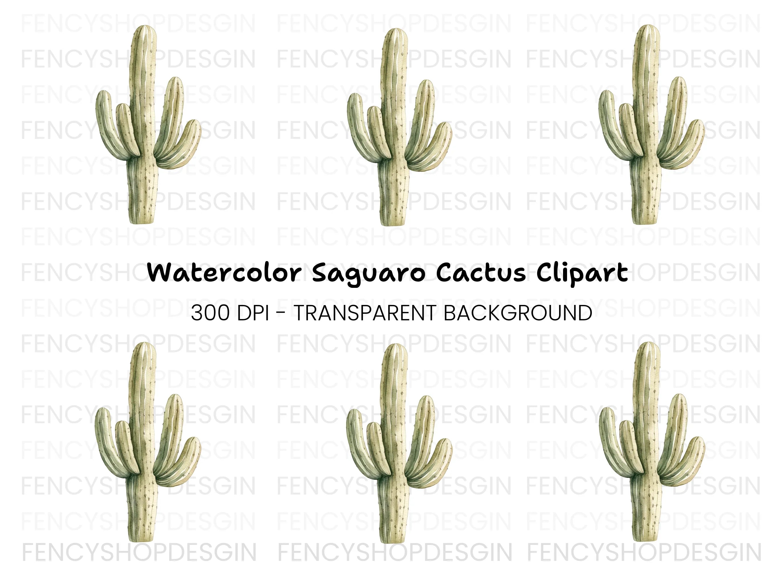 Saguaro Cactus Clipart Bundle