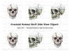 Cracked Skull Side View Clipart Bundle