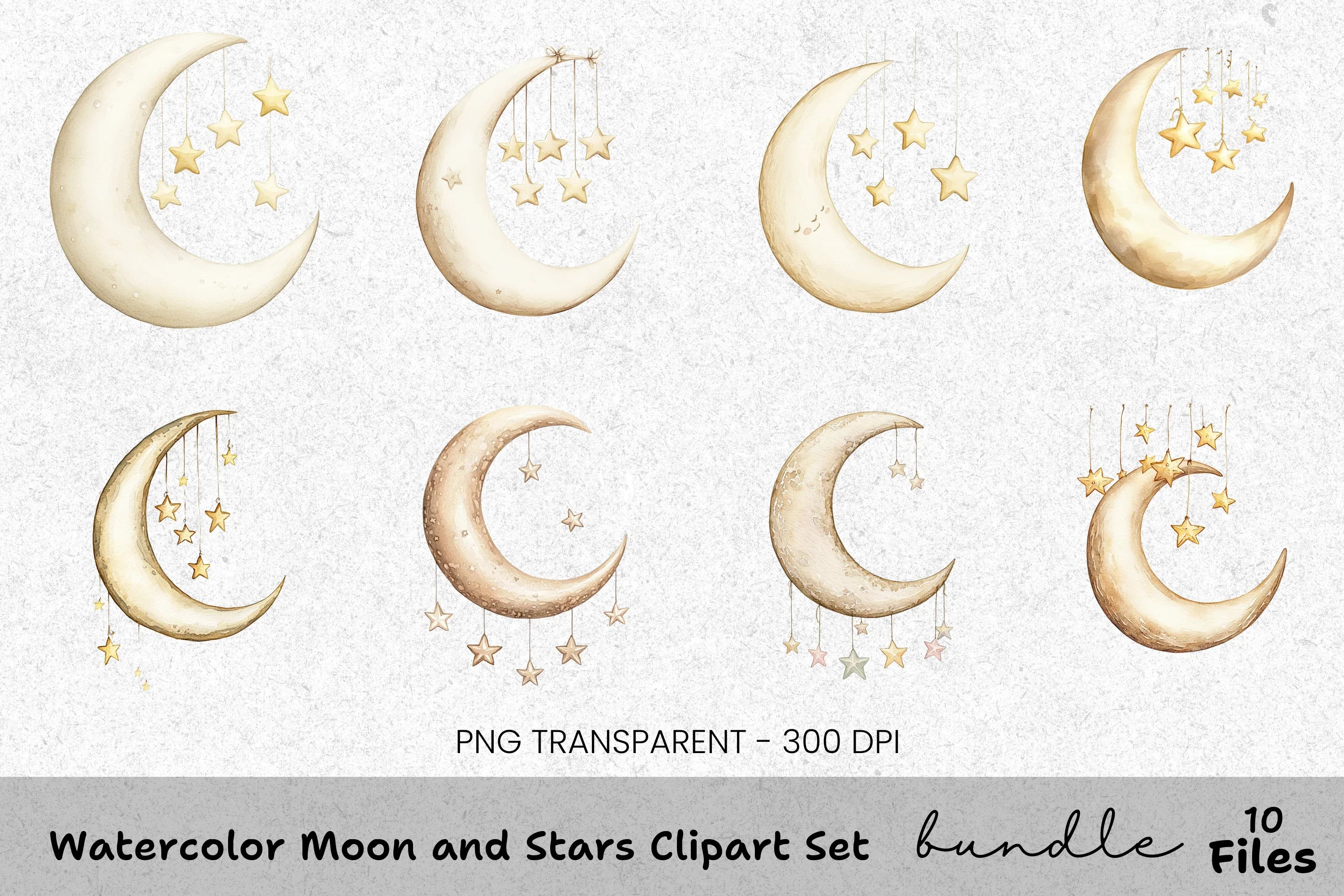 Moon and Stars Clipart Bundle