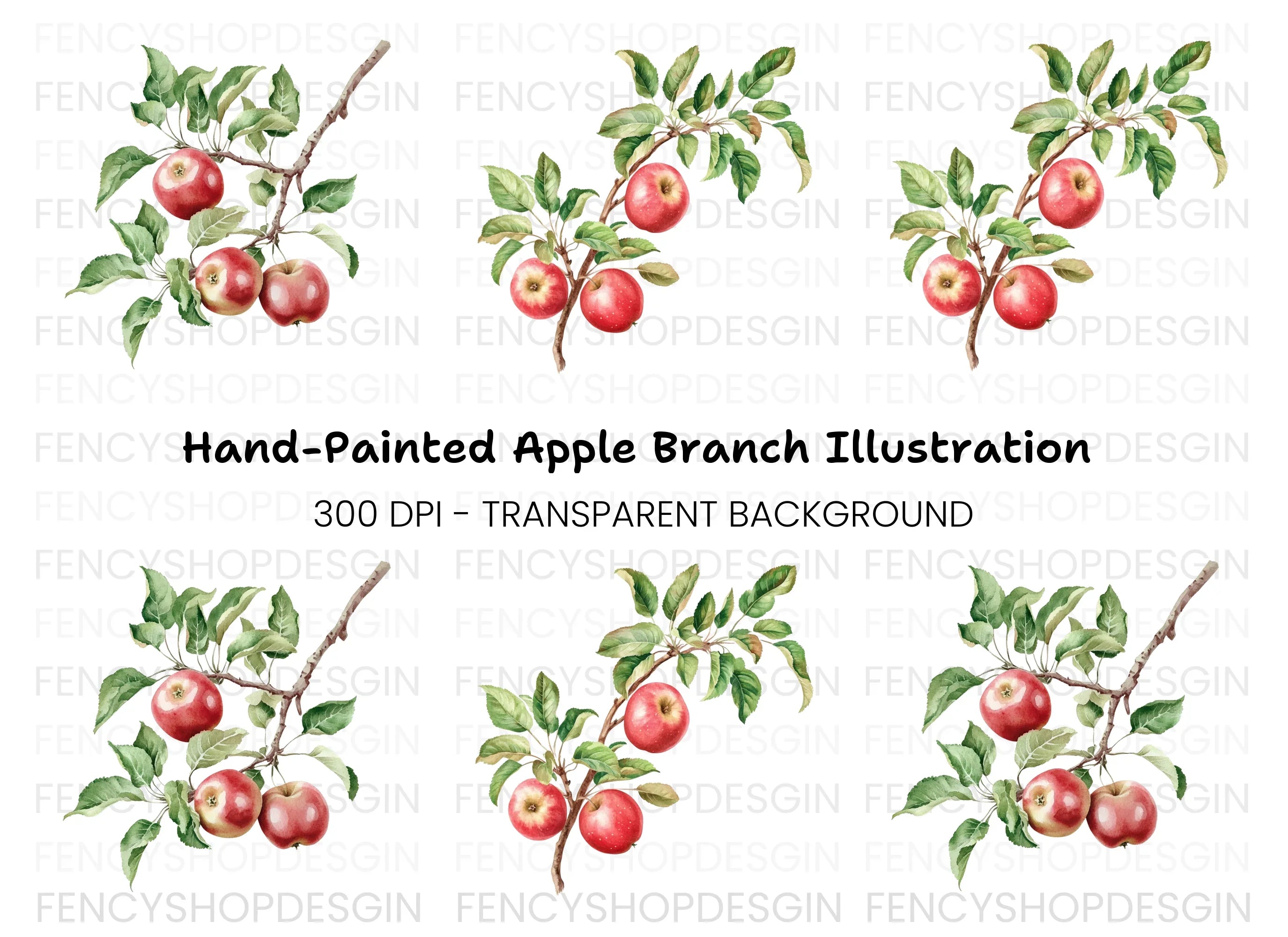Apple Branches Clipart Bundle