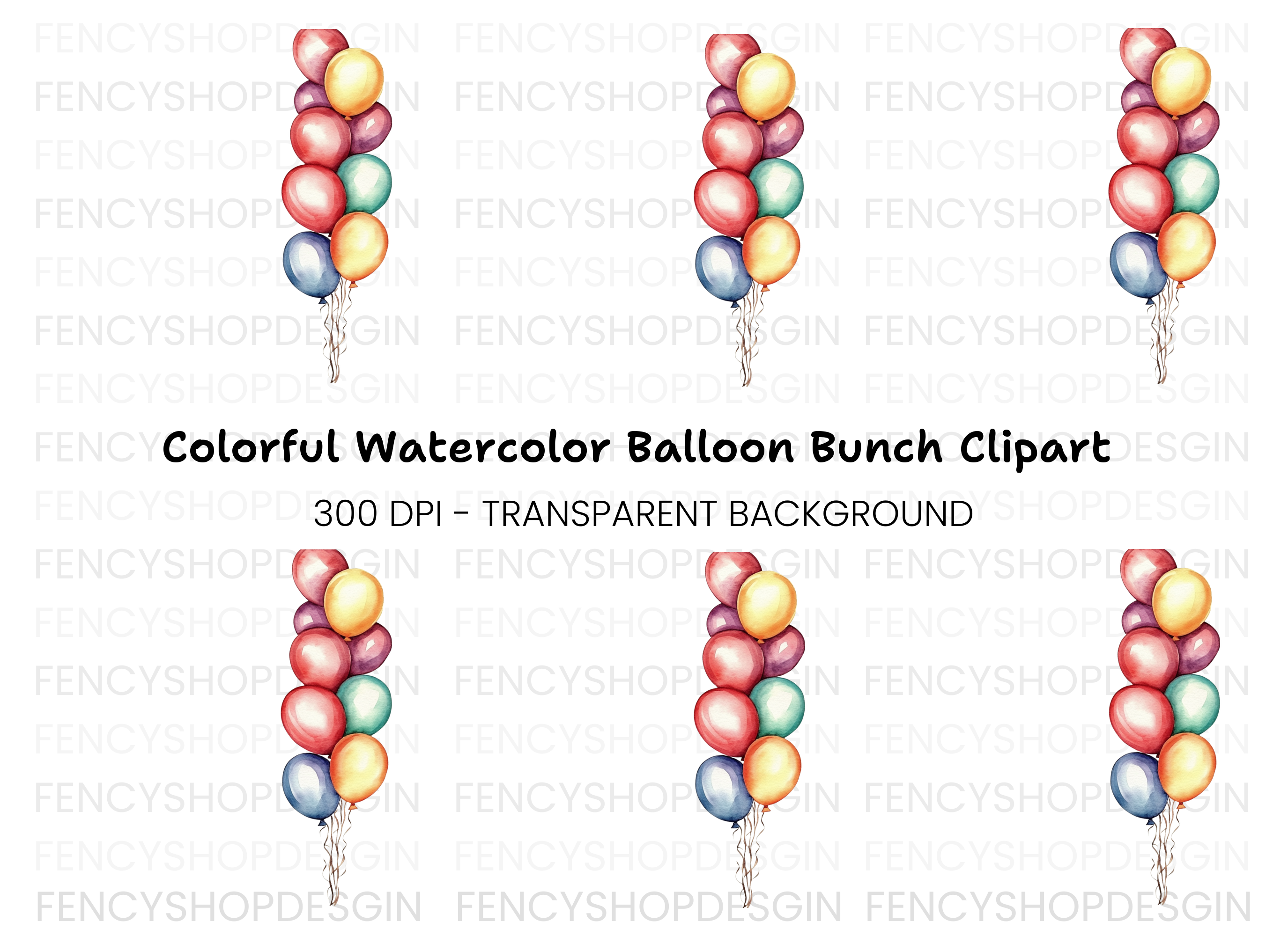 Balloon Bunch Clipart Bundle