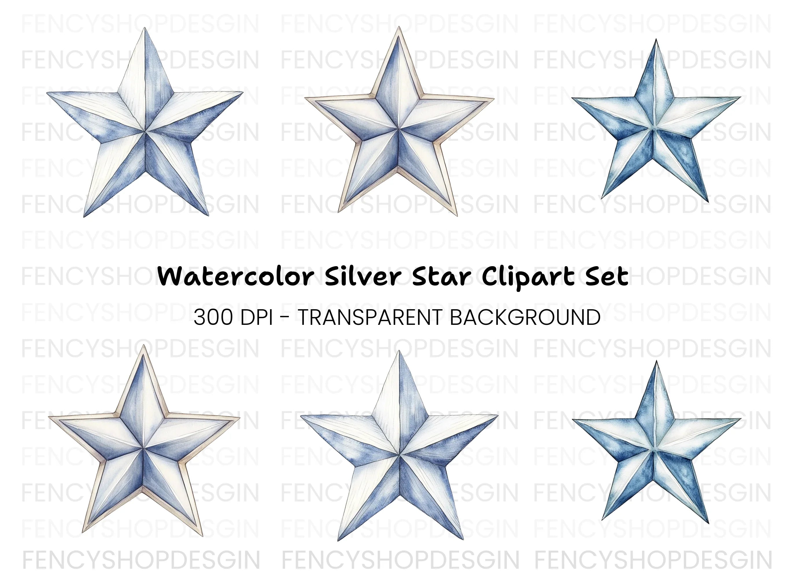 Blue Star Clipart Bundle