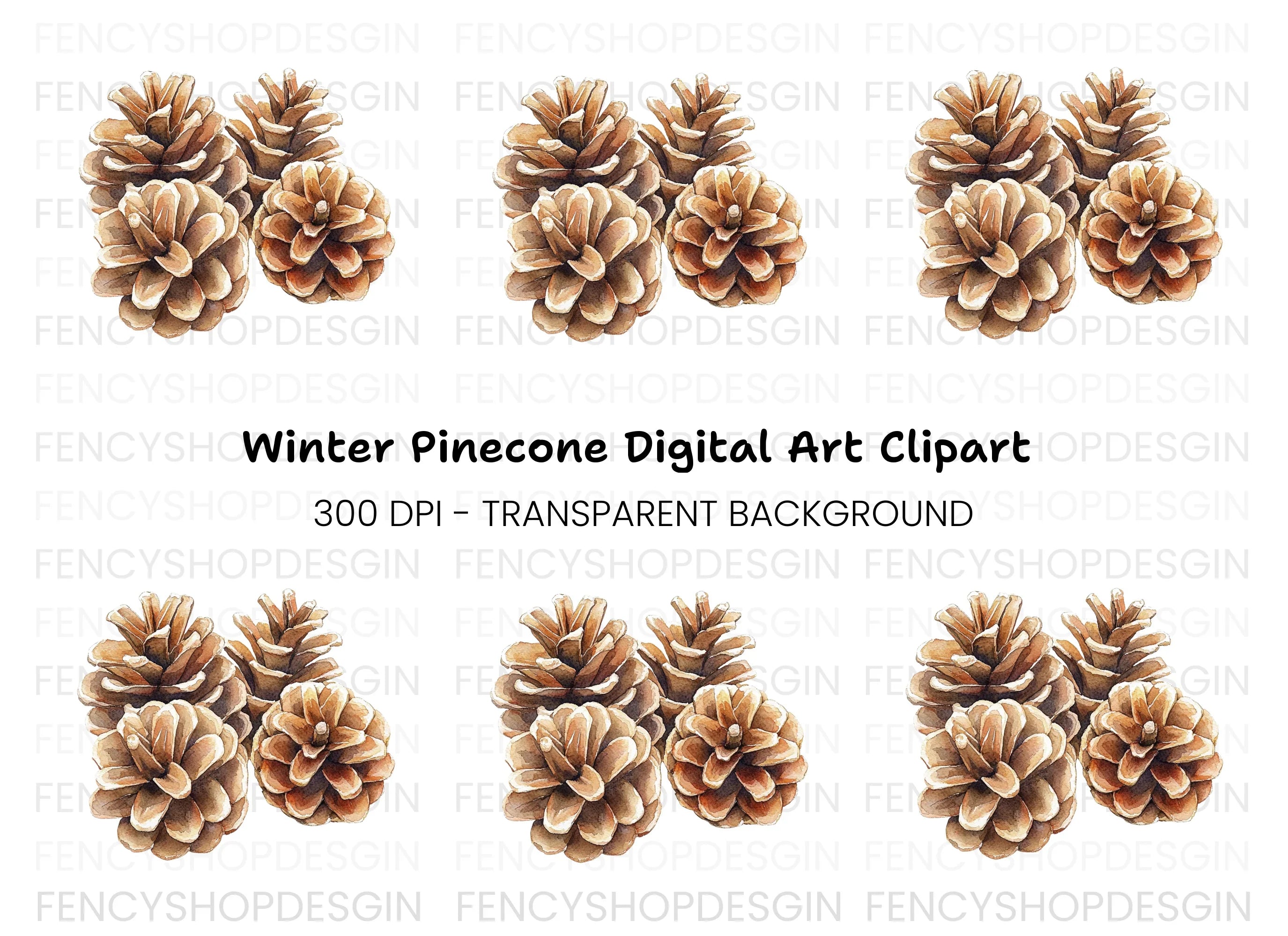 Pine Cones Clipart Bundle