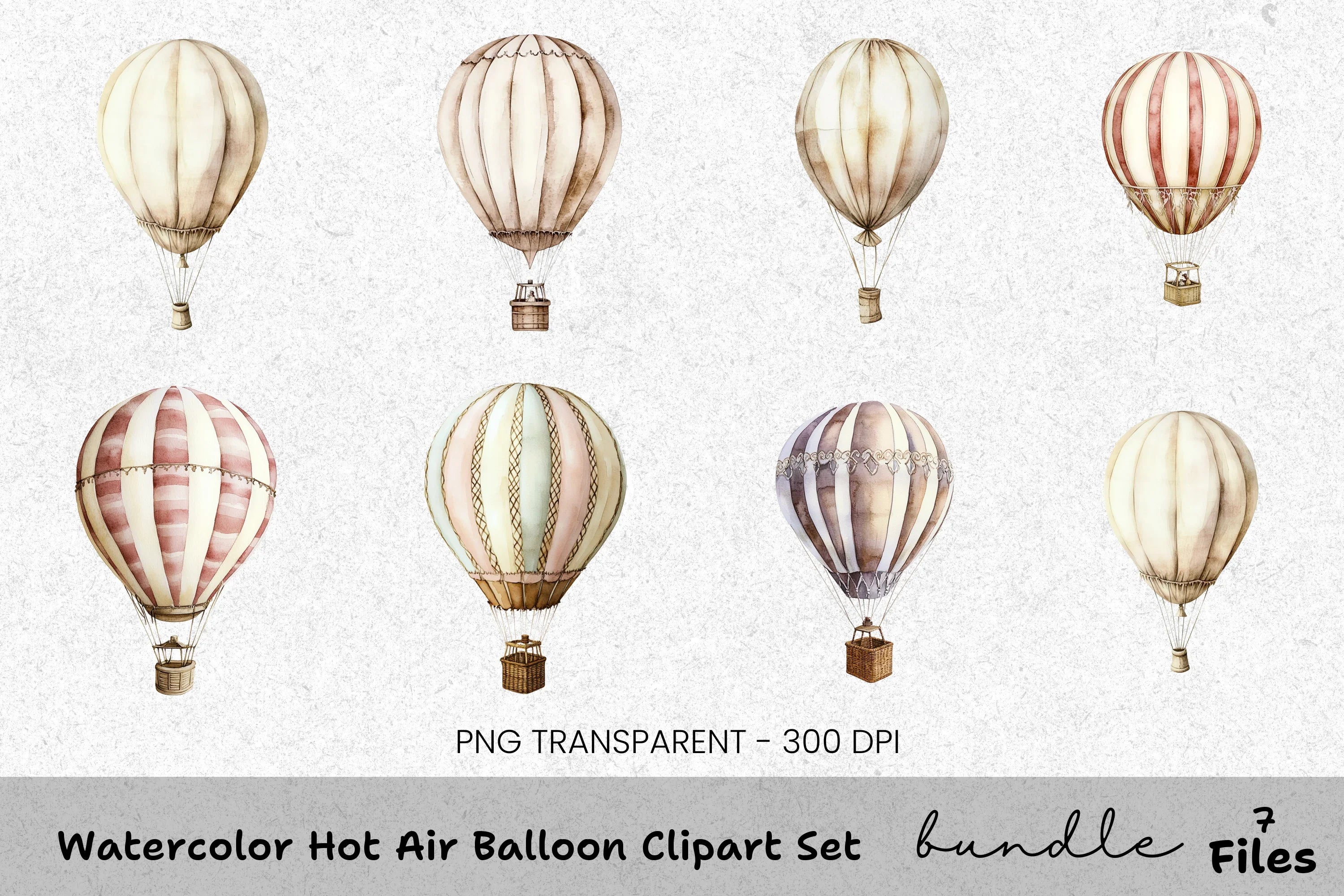 Hot Air Balloon Clipart Bundle