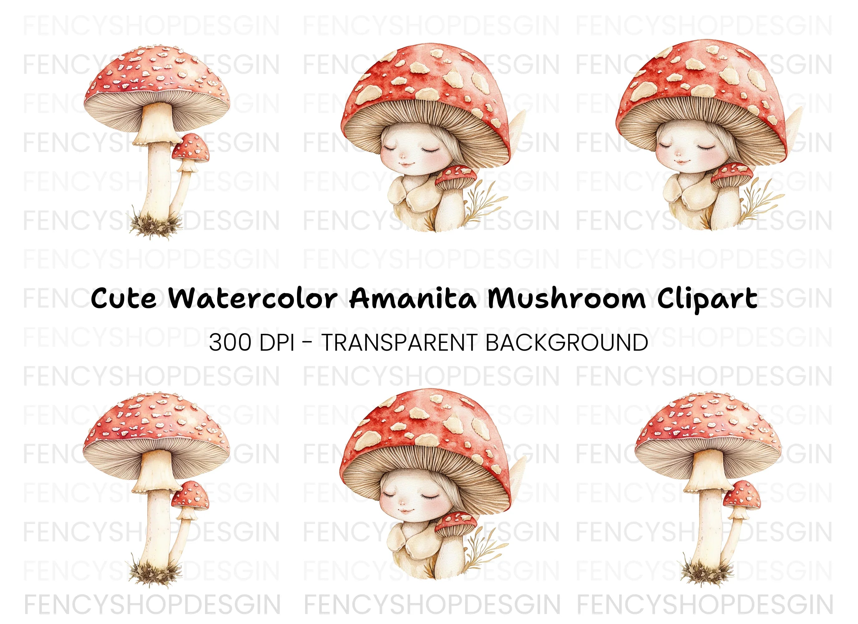Enchanted Mushroom Fairy Clipart Bundle