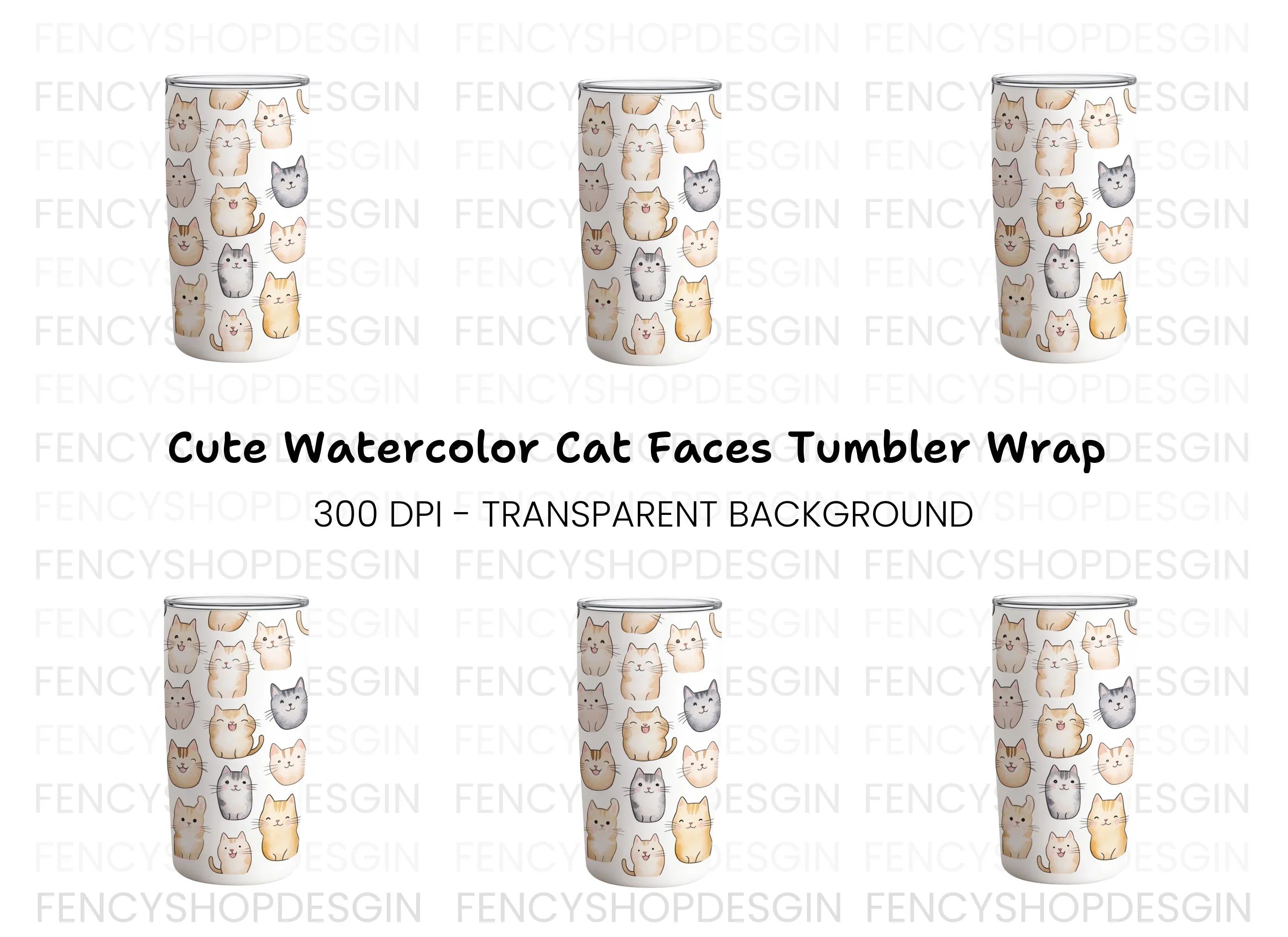 Cute Cat Faces Clipart Bundle