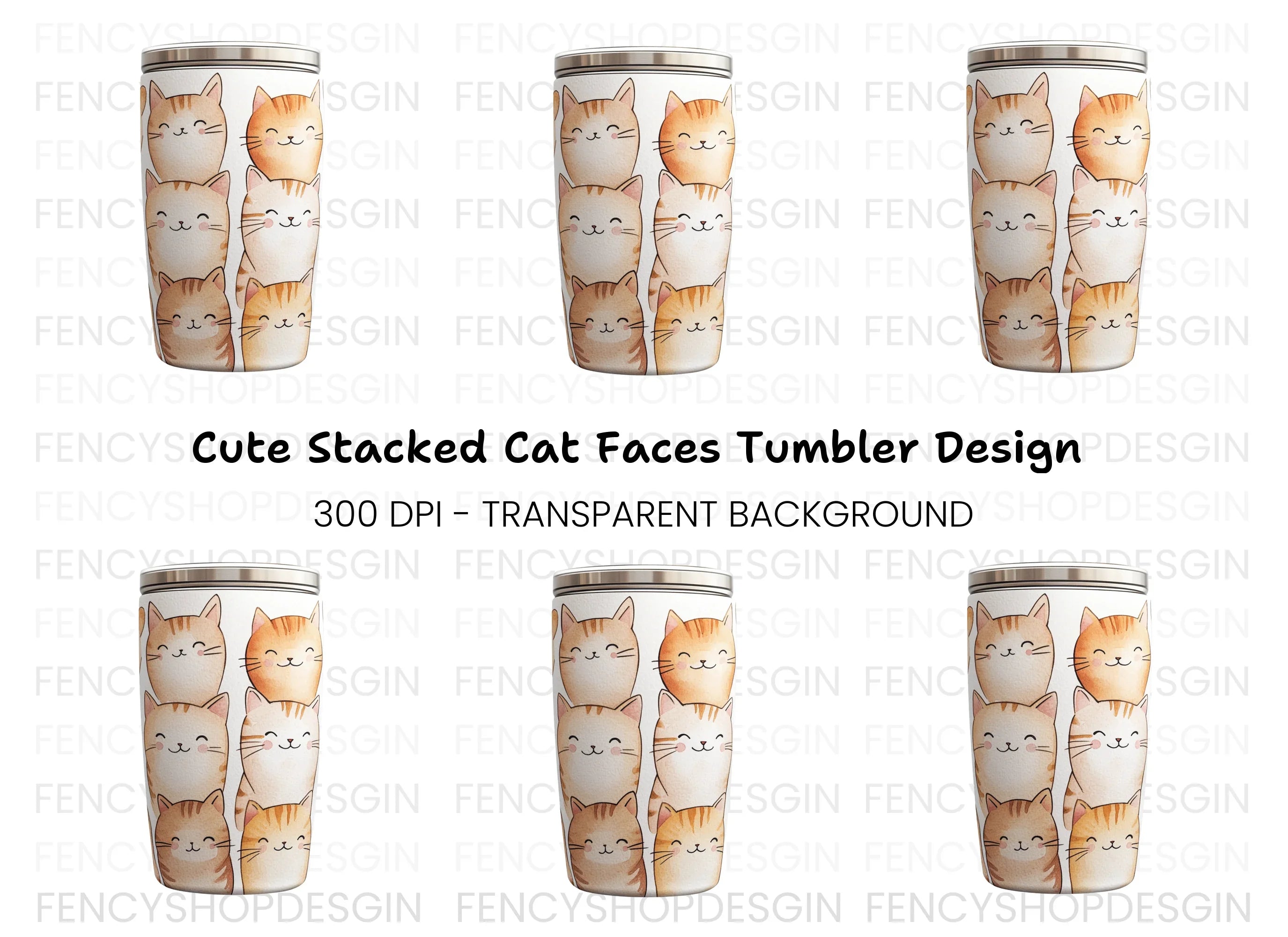 Cute Cat Faces Clipart Bundle