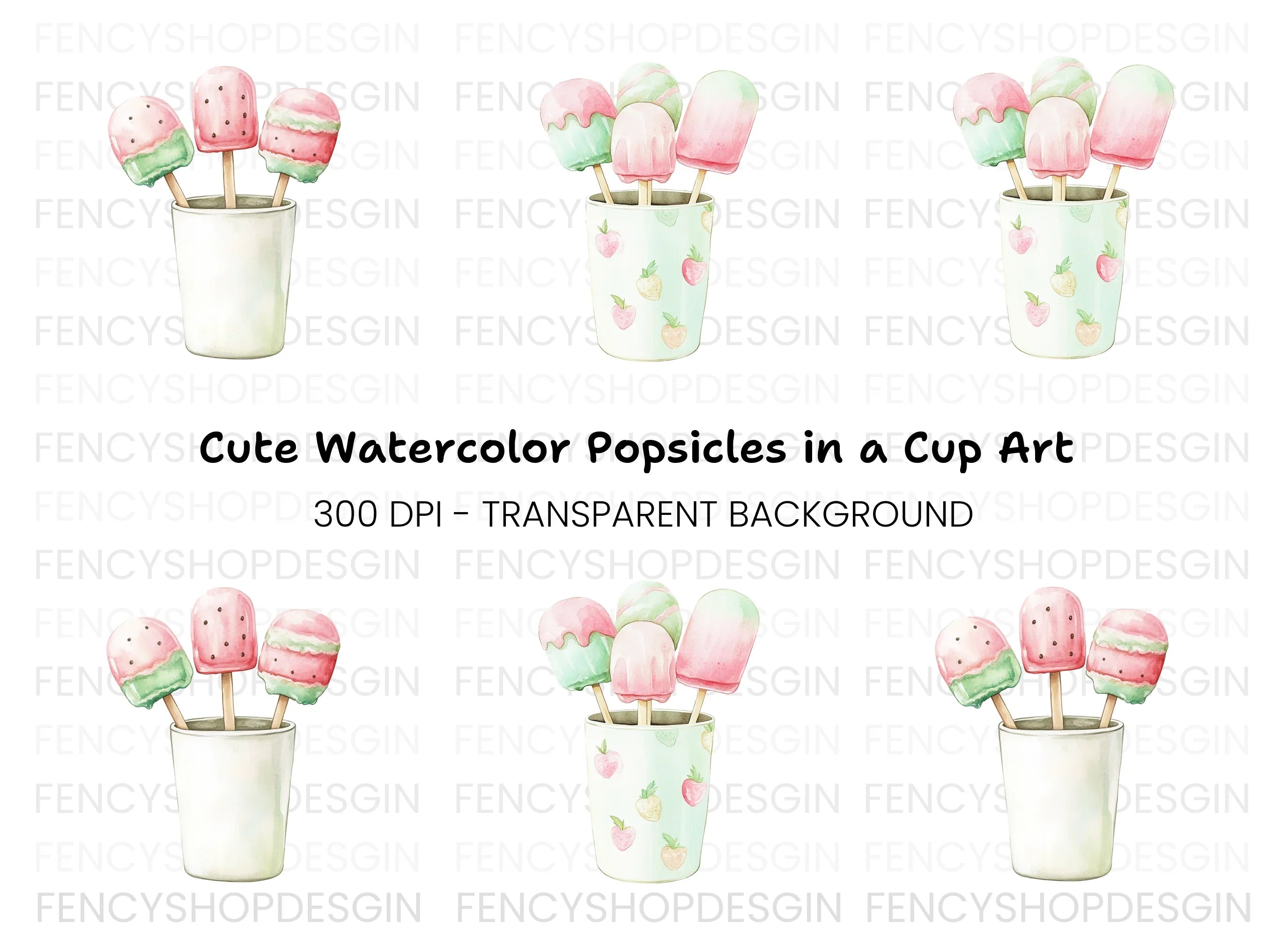 Watermelon Popsicle Clipart Bundle