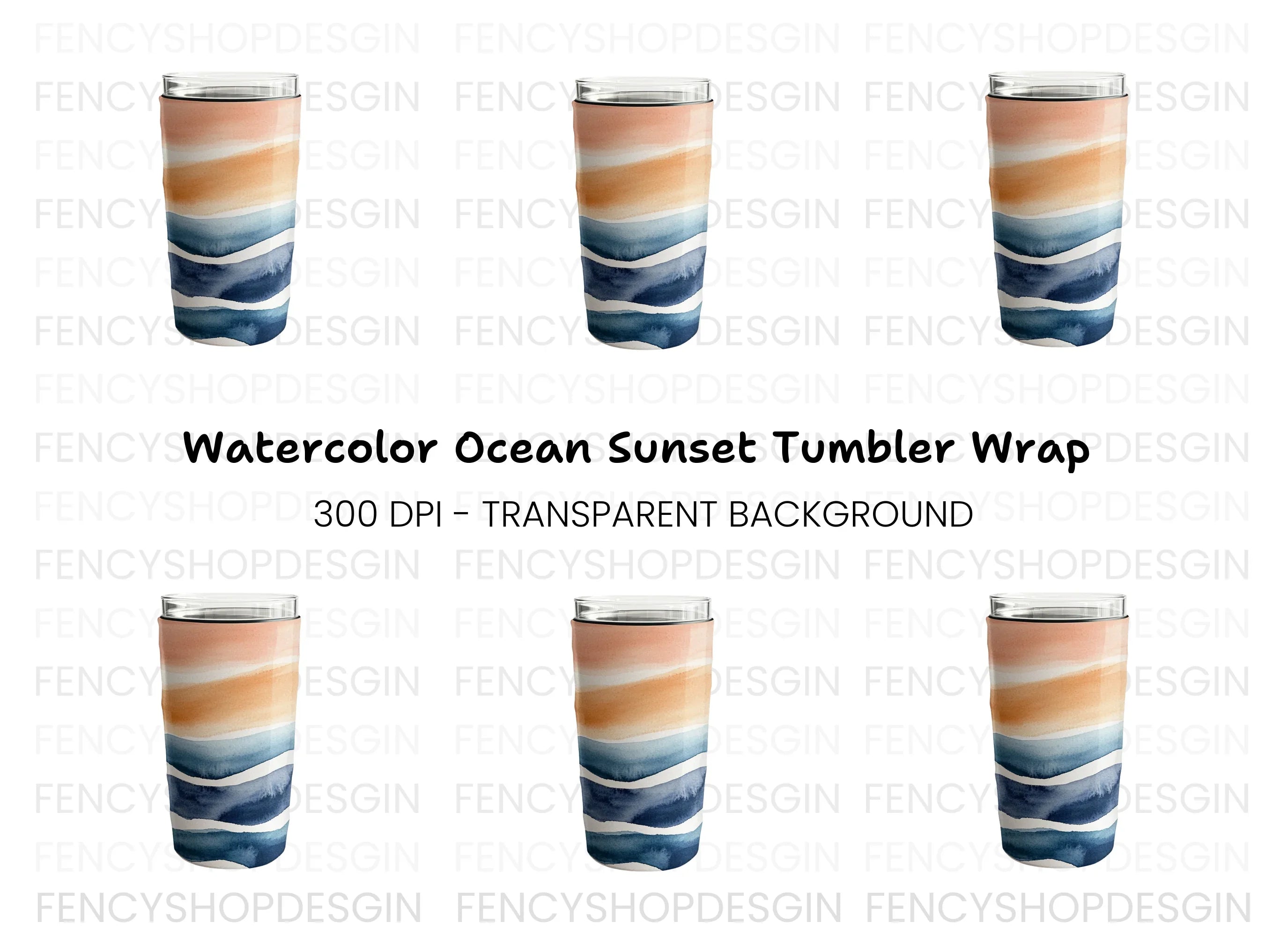 Abstract Waves Tumbler Clipart Bundle