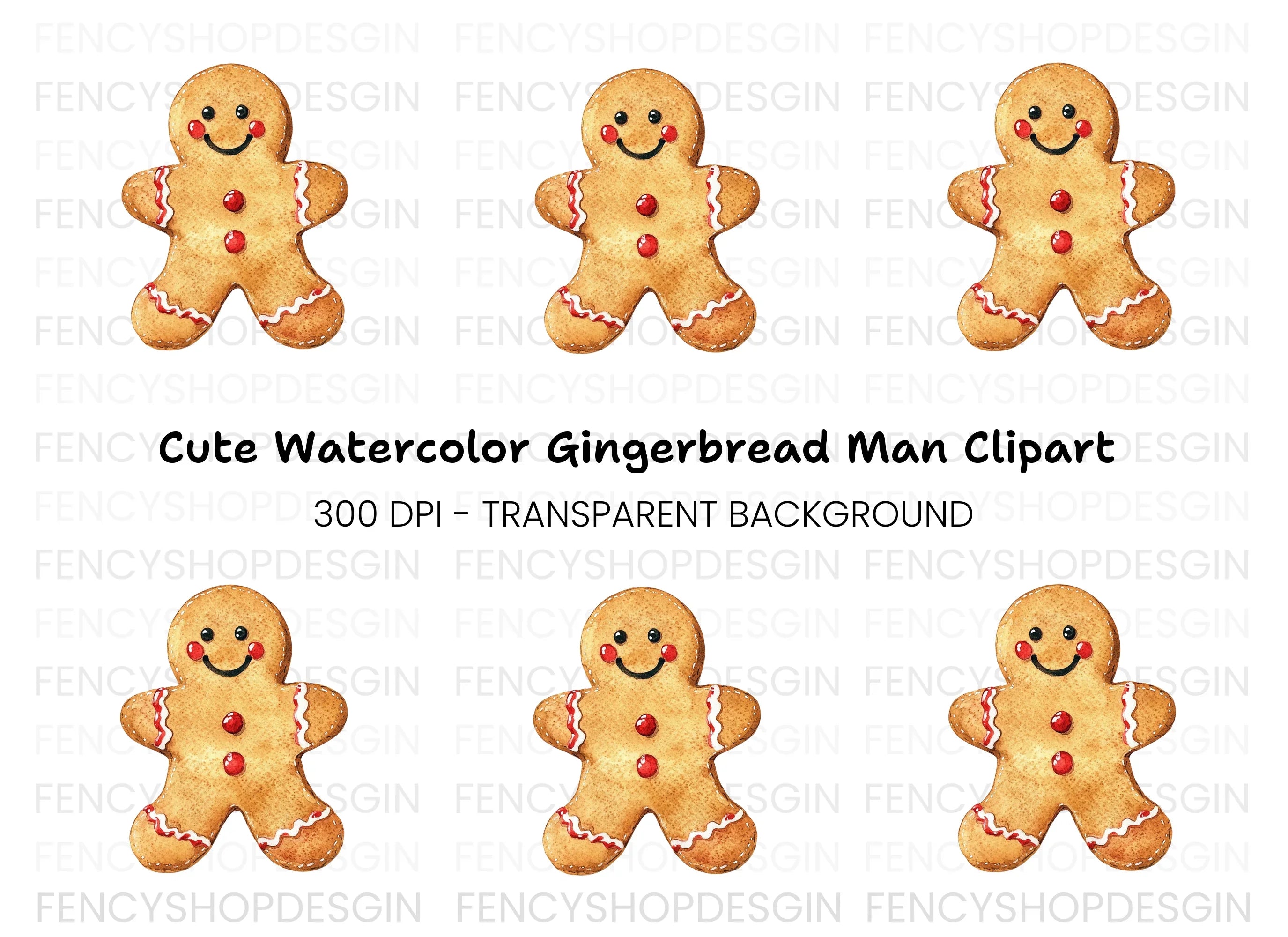 Happy Gingerbread Man Clipart Bundle
