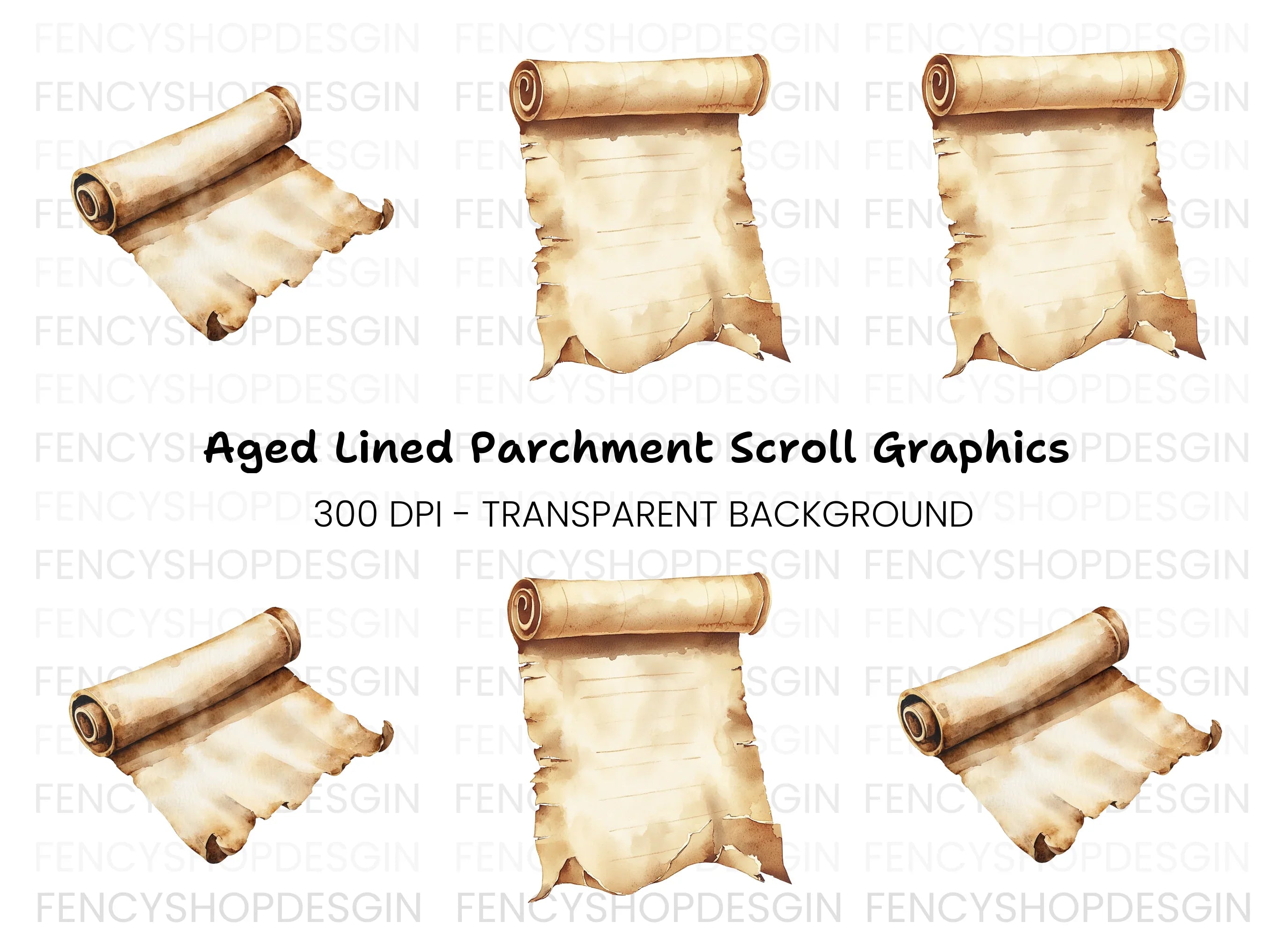 Vintage Scroll Clipart Bundle