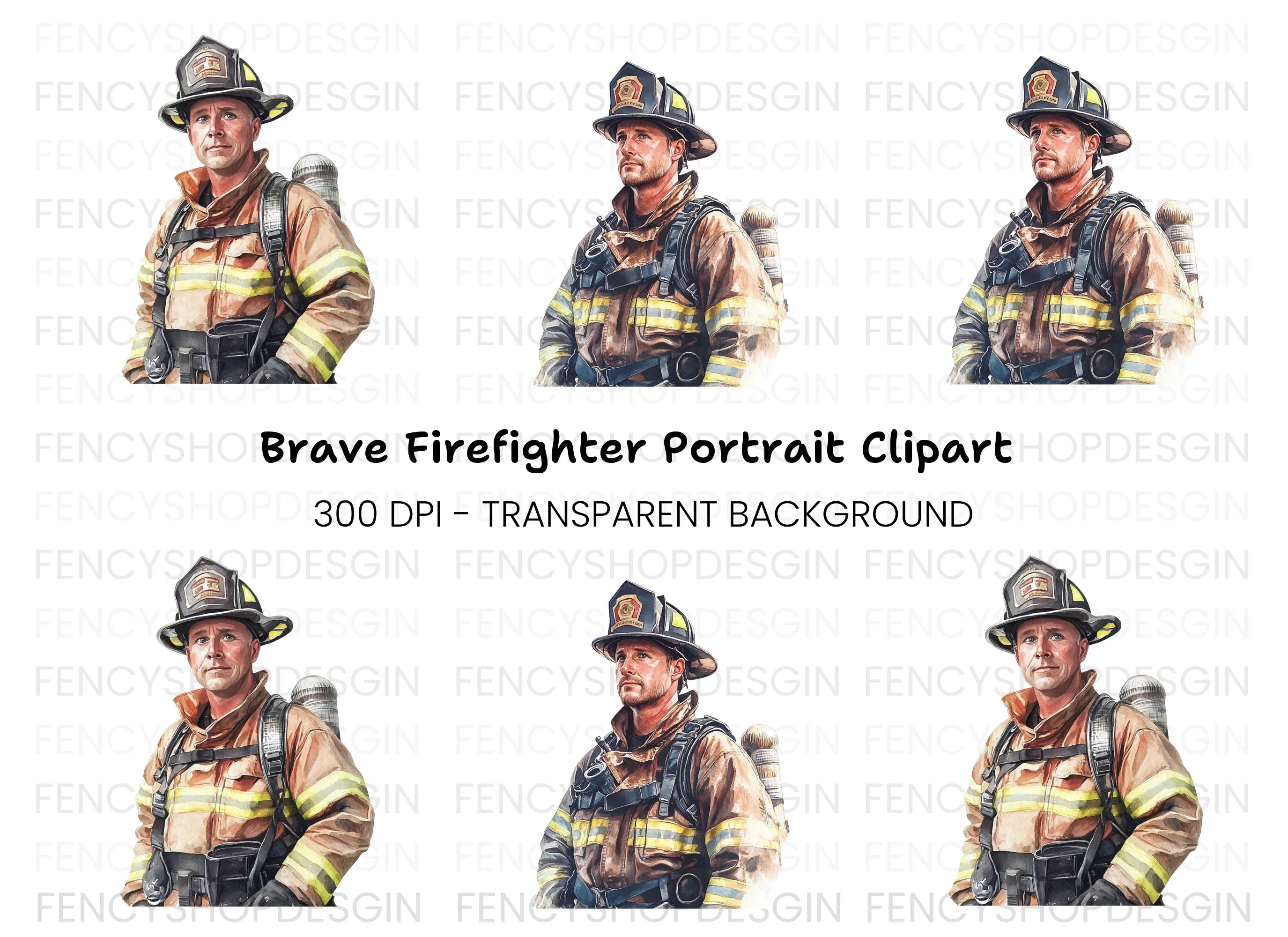 Diverse Firefighter Clipart Bundle