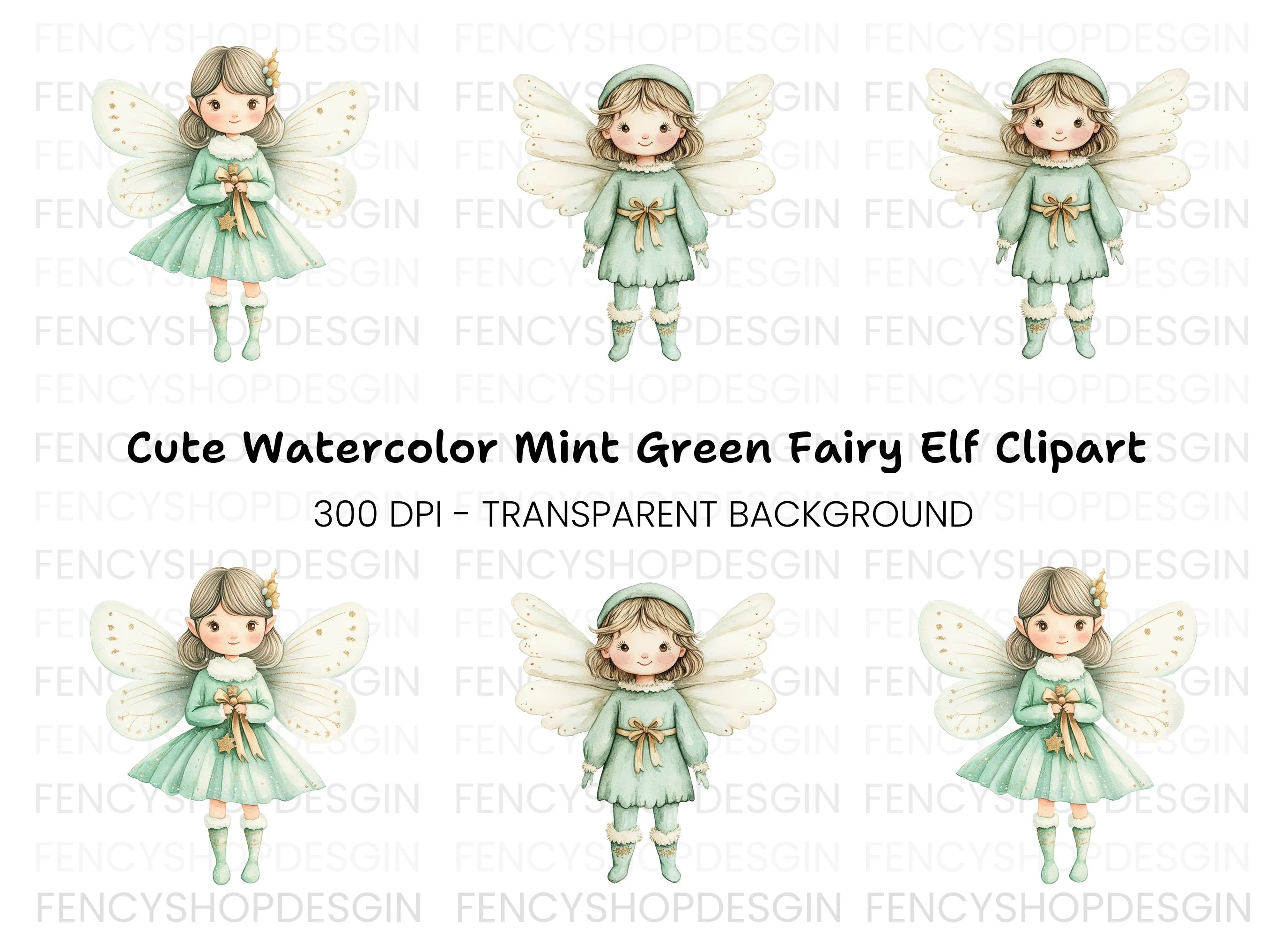 Cute Winter Fairy Clipart Bundle