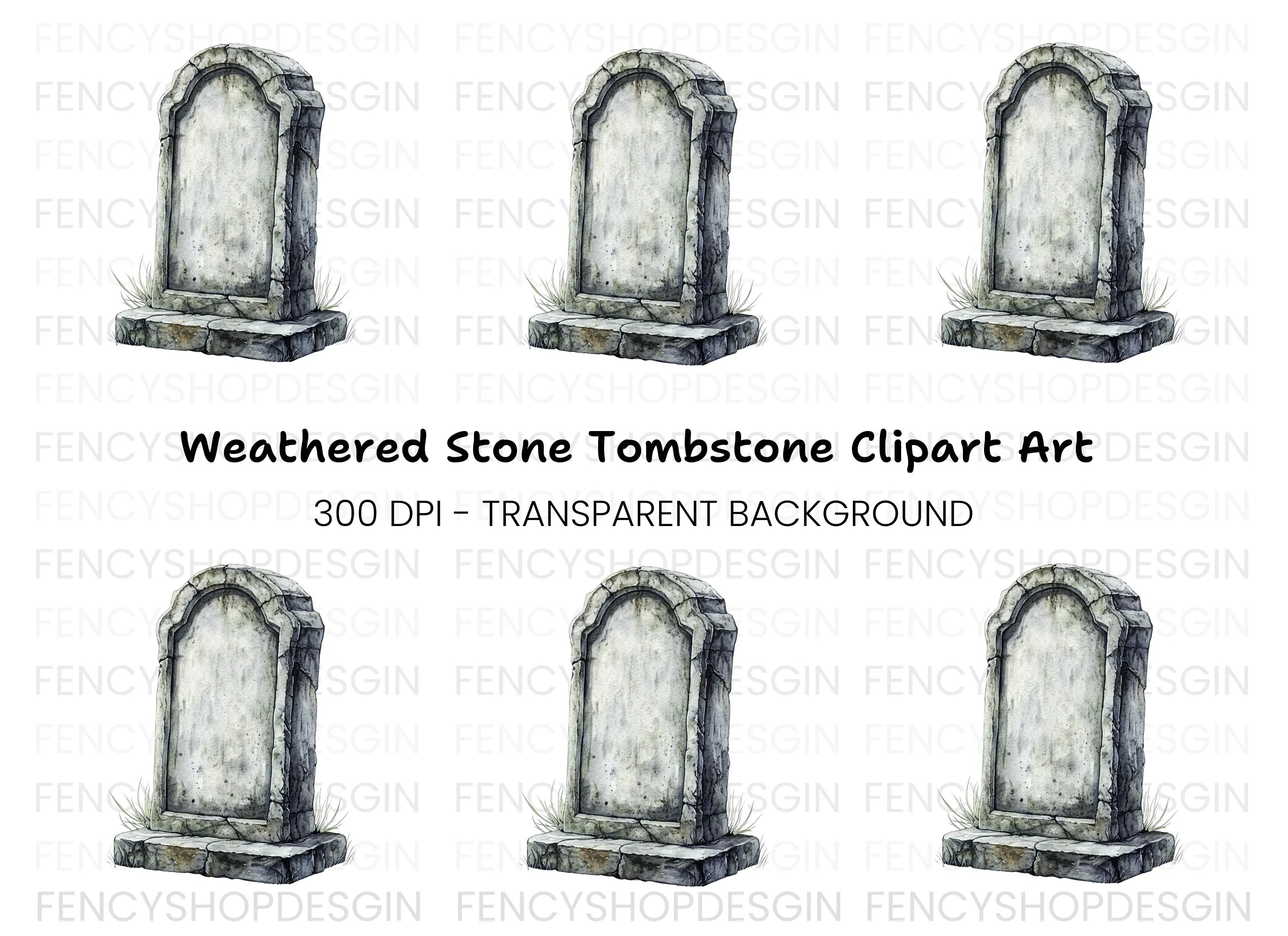 Old Gravestone Clipart Bundle