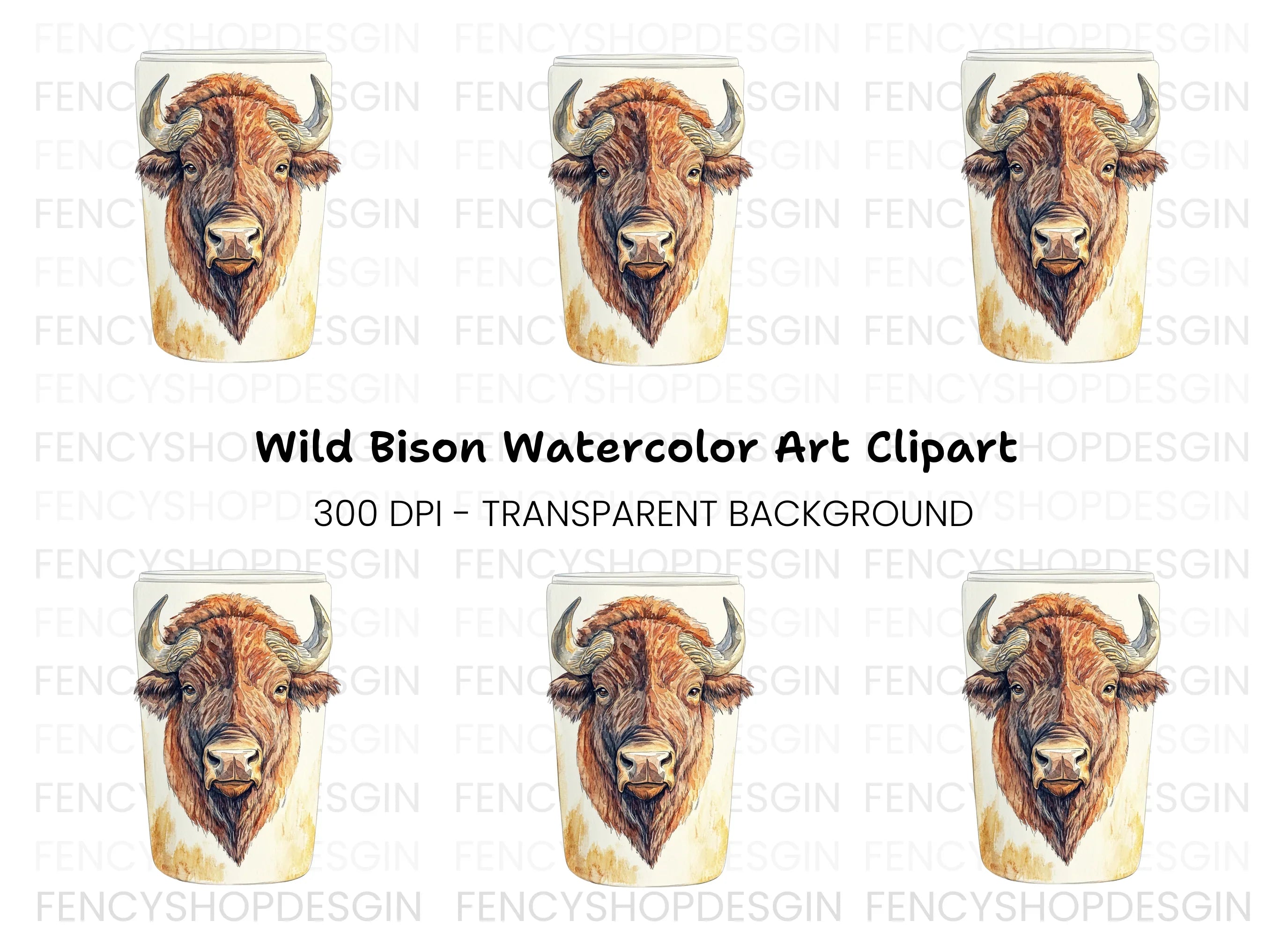 Bison Head Clipart Bundle