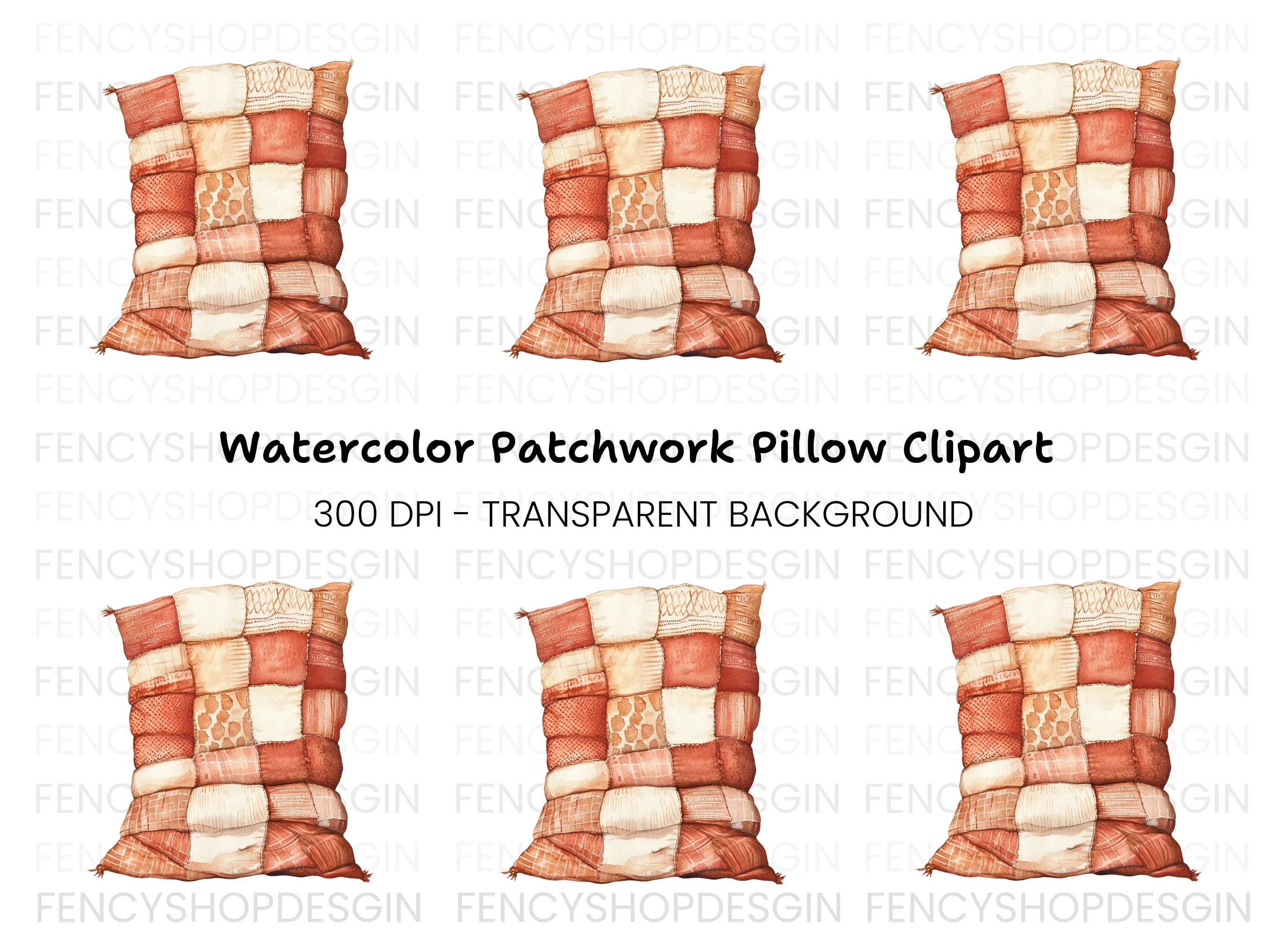 Cozy Patchwork Pillow Clipart Bundle