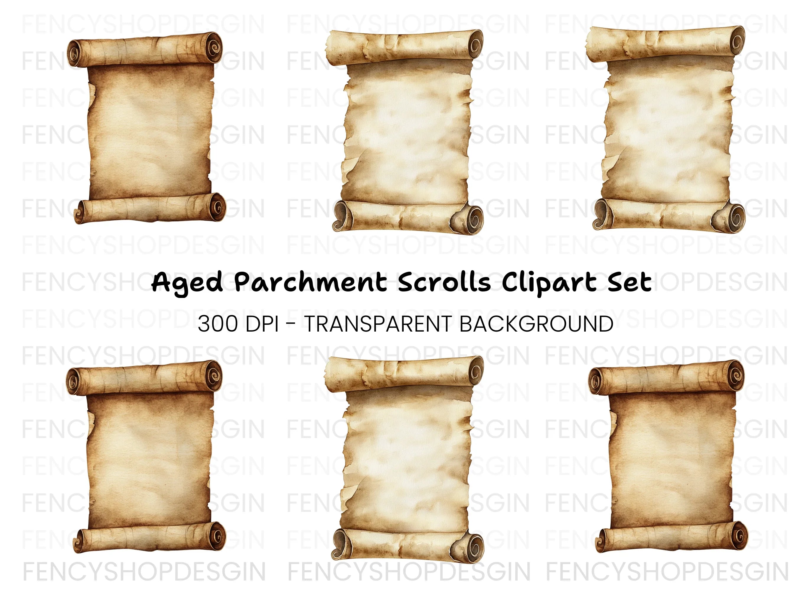 Vintage Scroll Clipart Bundle